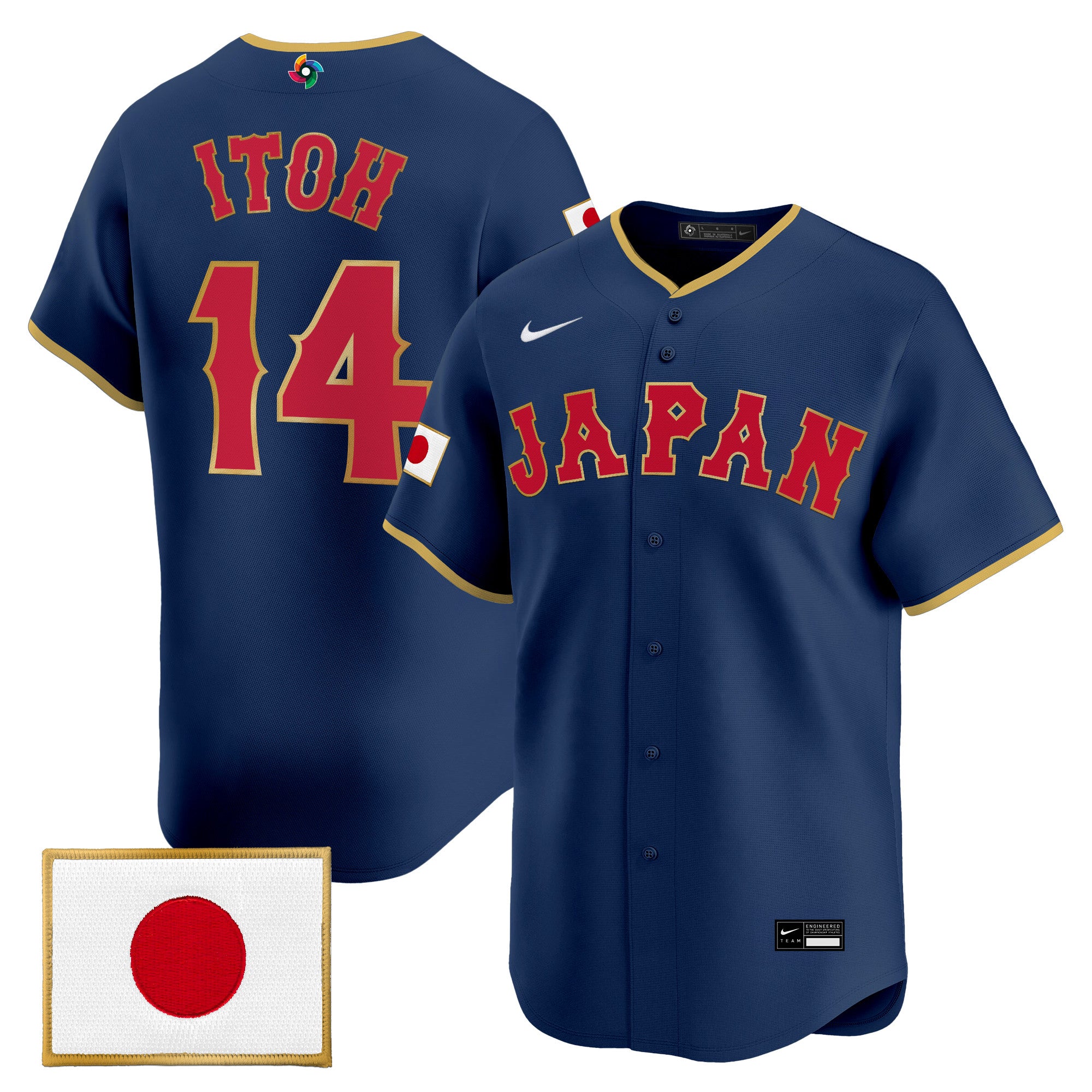 Men's Team Japan World Baseball Classic Vapor Premier Jersey - All Stitched