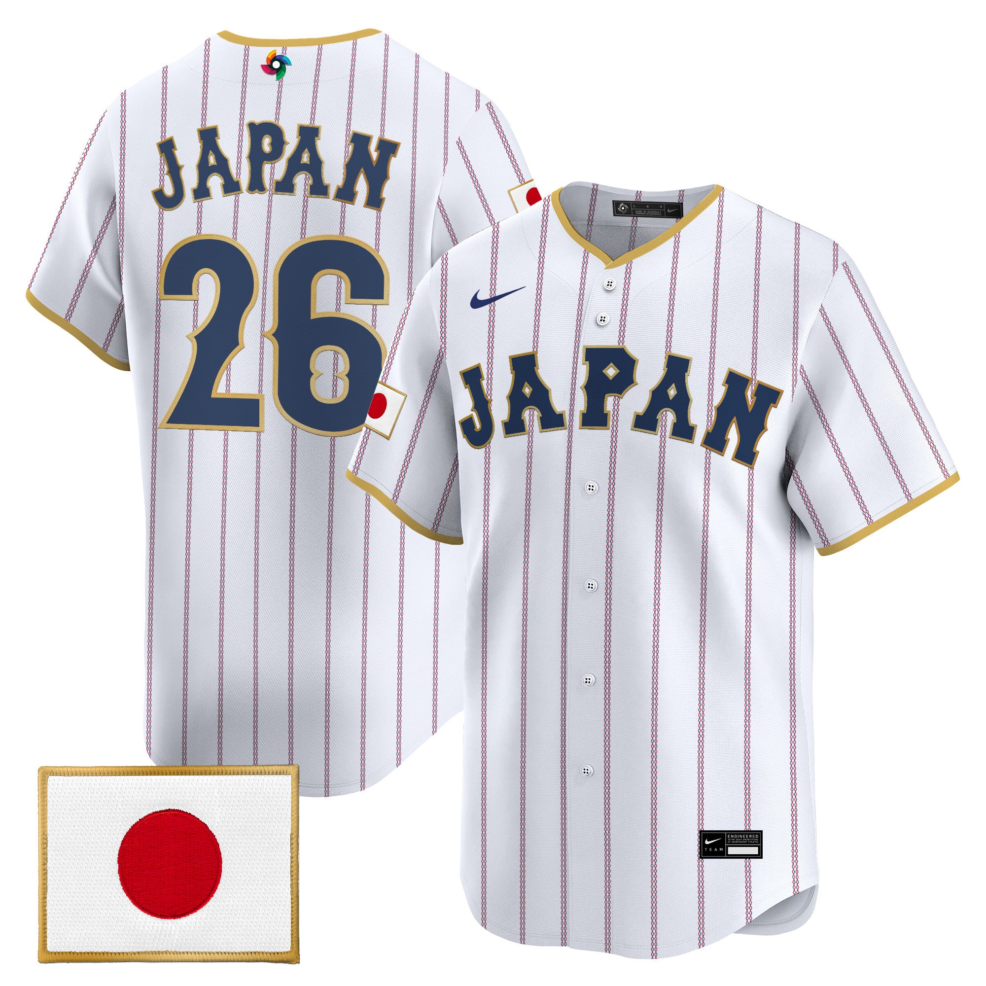 Men's Team Japan World Baseball Classic Vapor Premier Jersey - All Stitched