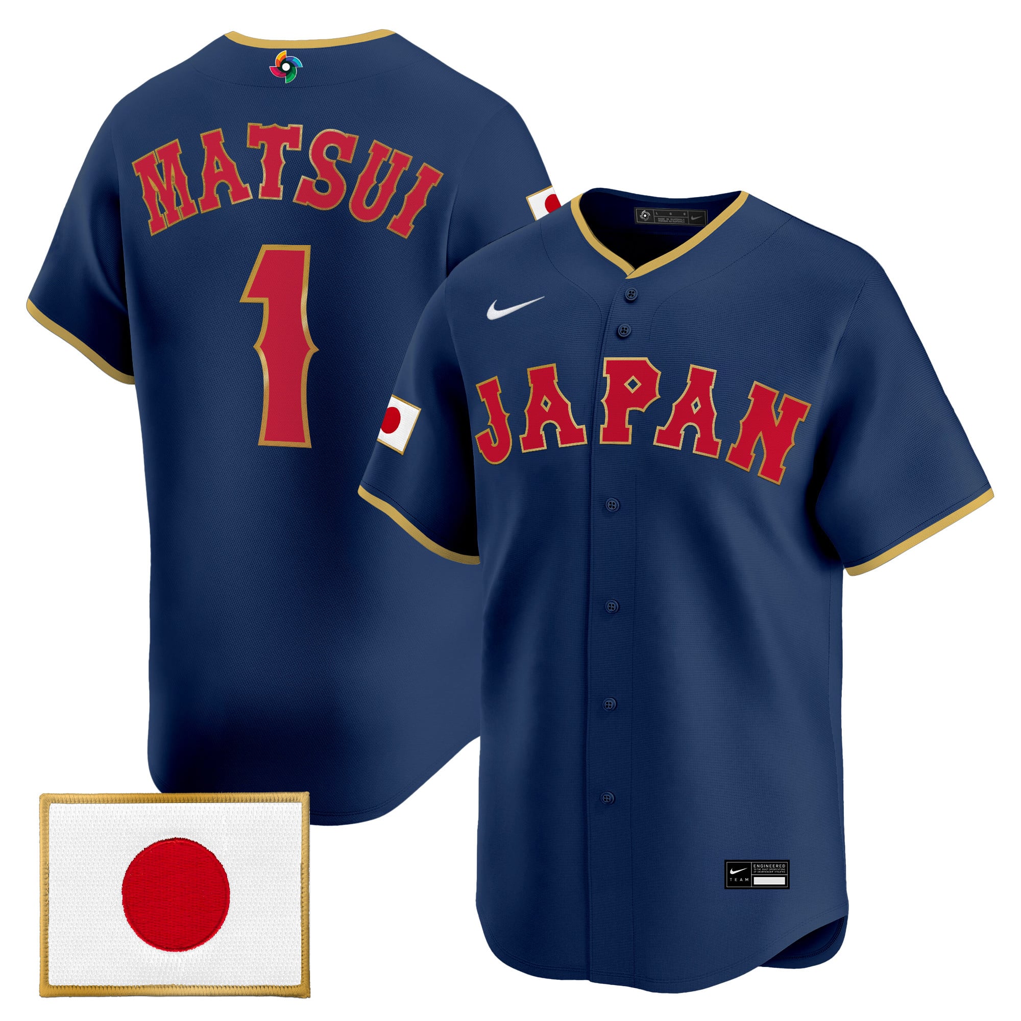 Men's Team Japan World Baseball Classic Vapor Premier Jersey - All Stitched