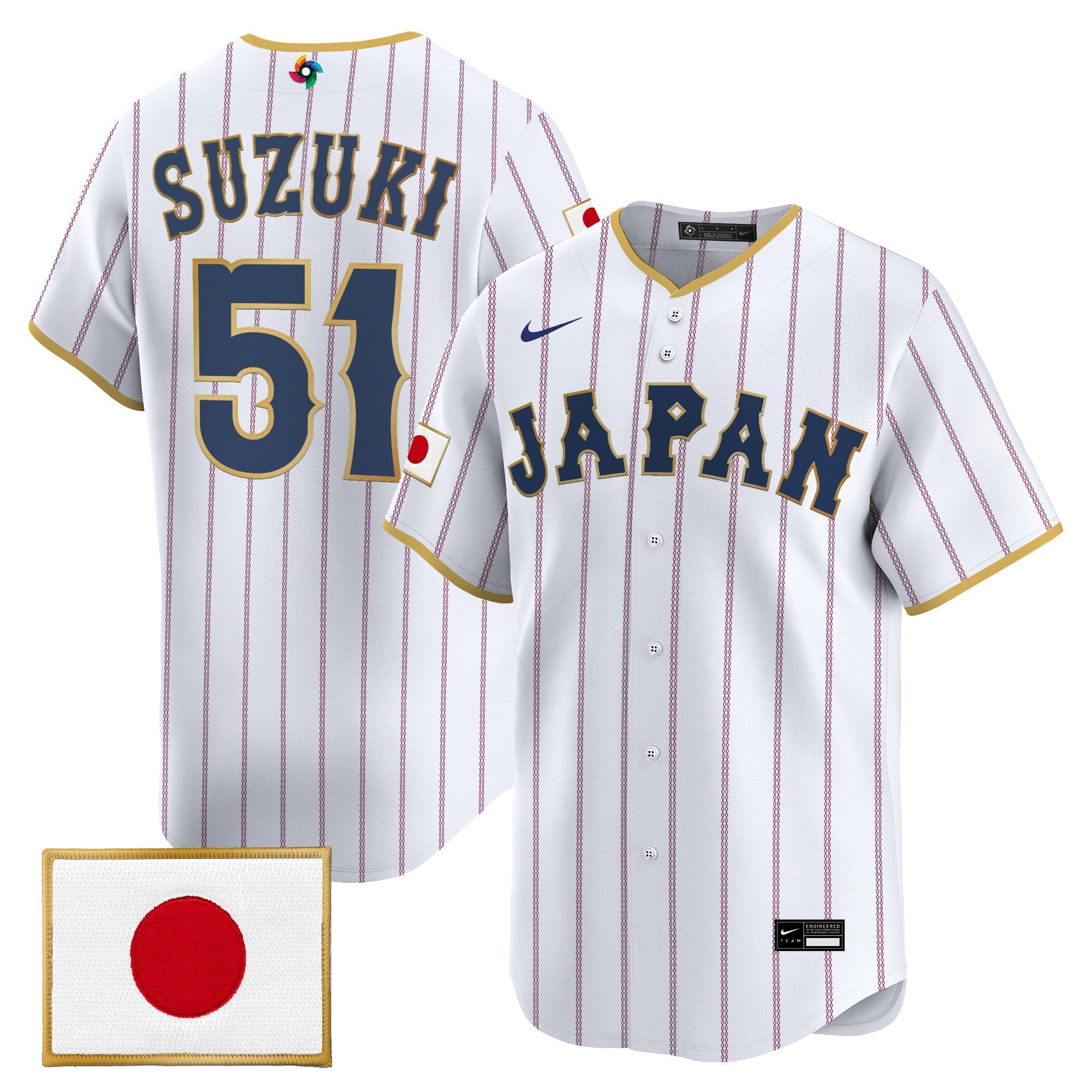 Men's Team Japan World Baseball Classic Vapor Premier Jersey - All Stitched