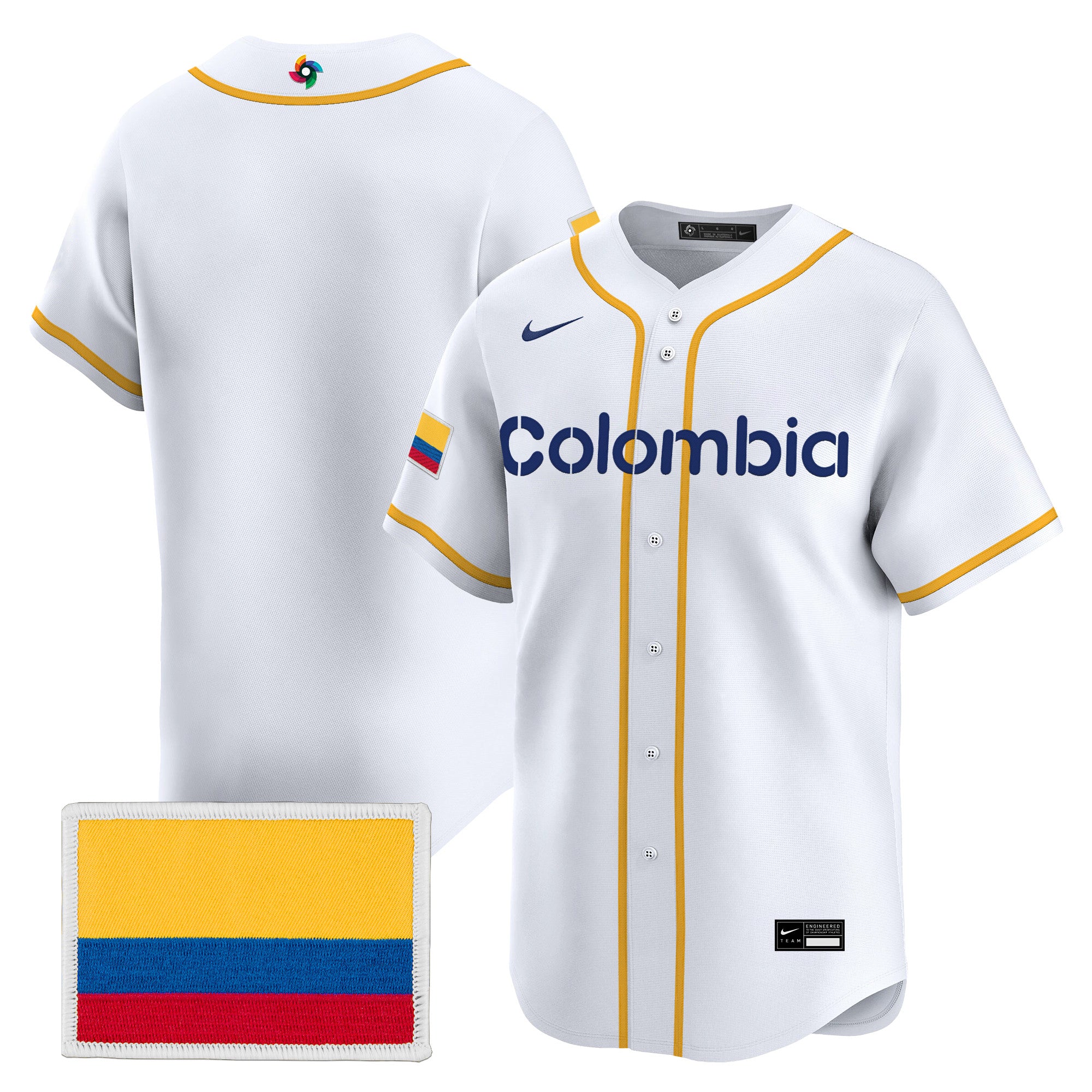 Men's Team Colombia 2026 World Baseball Classic Vapor Premier Jersey - All Stitched