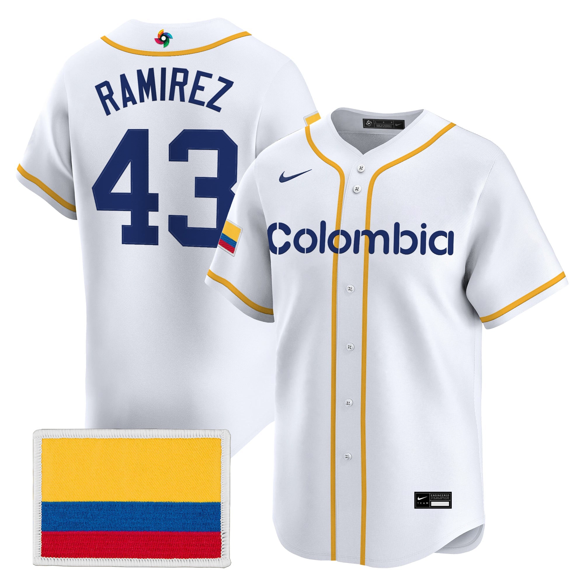 Men's Team Colombia 2026 World Baseball Classic Vapor Premier Jersey - All Stitched