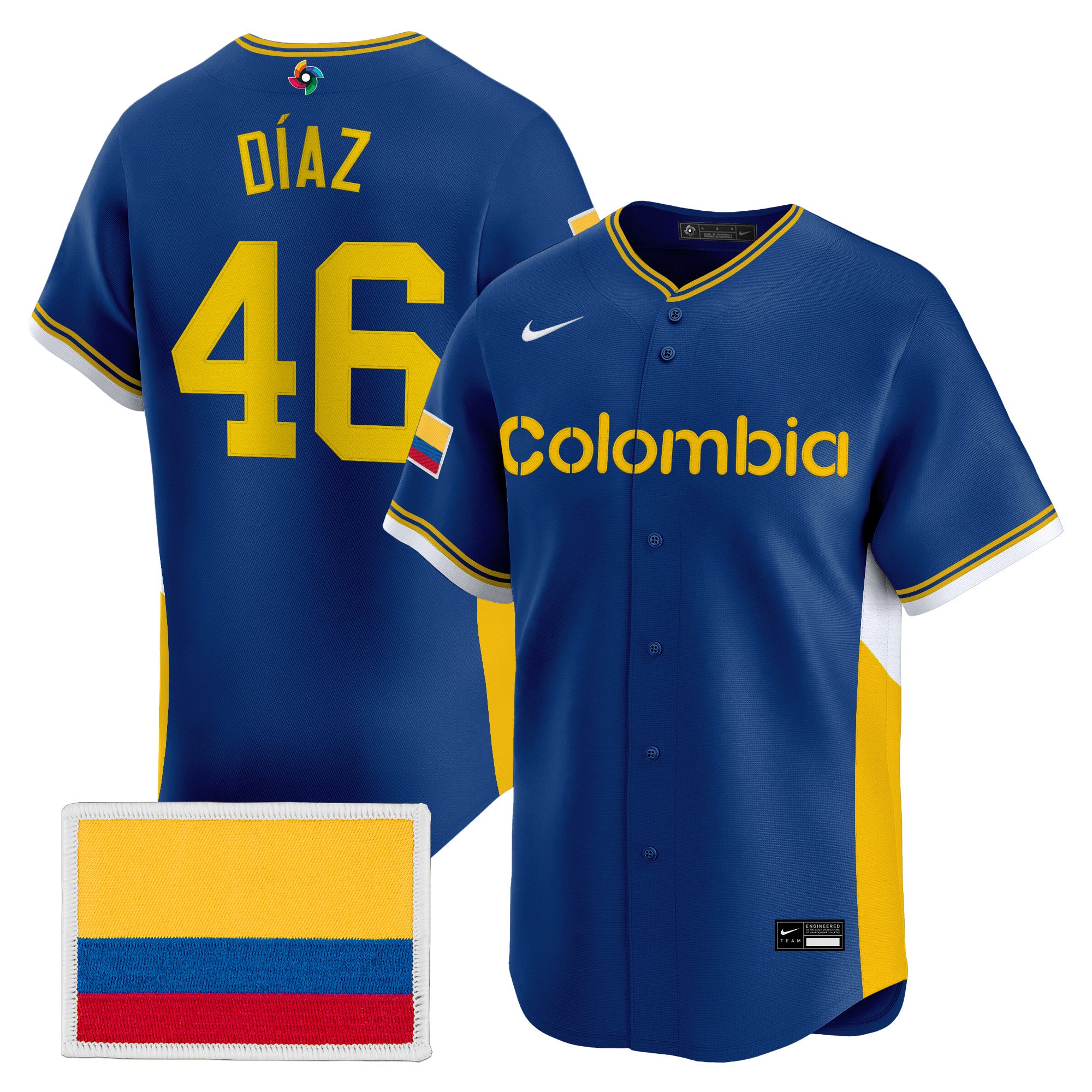 Men's Team Colombia 2026 World Baseball Classic Vapor Premier Jersey - All Stitched