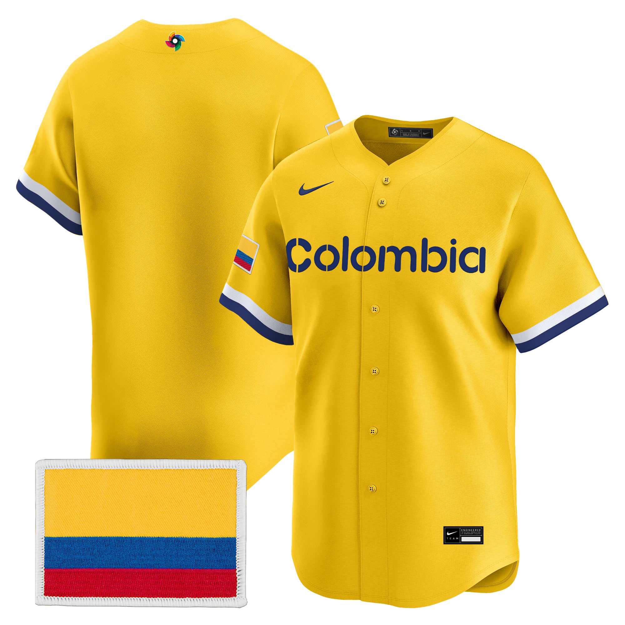 Men's Team Colombia 2026 World Baseball Classic Vapor Premier Jersey - All Stitched