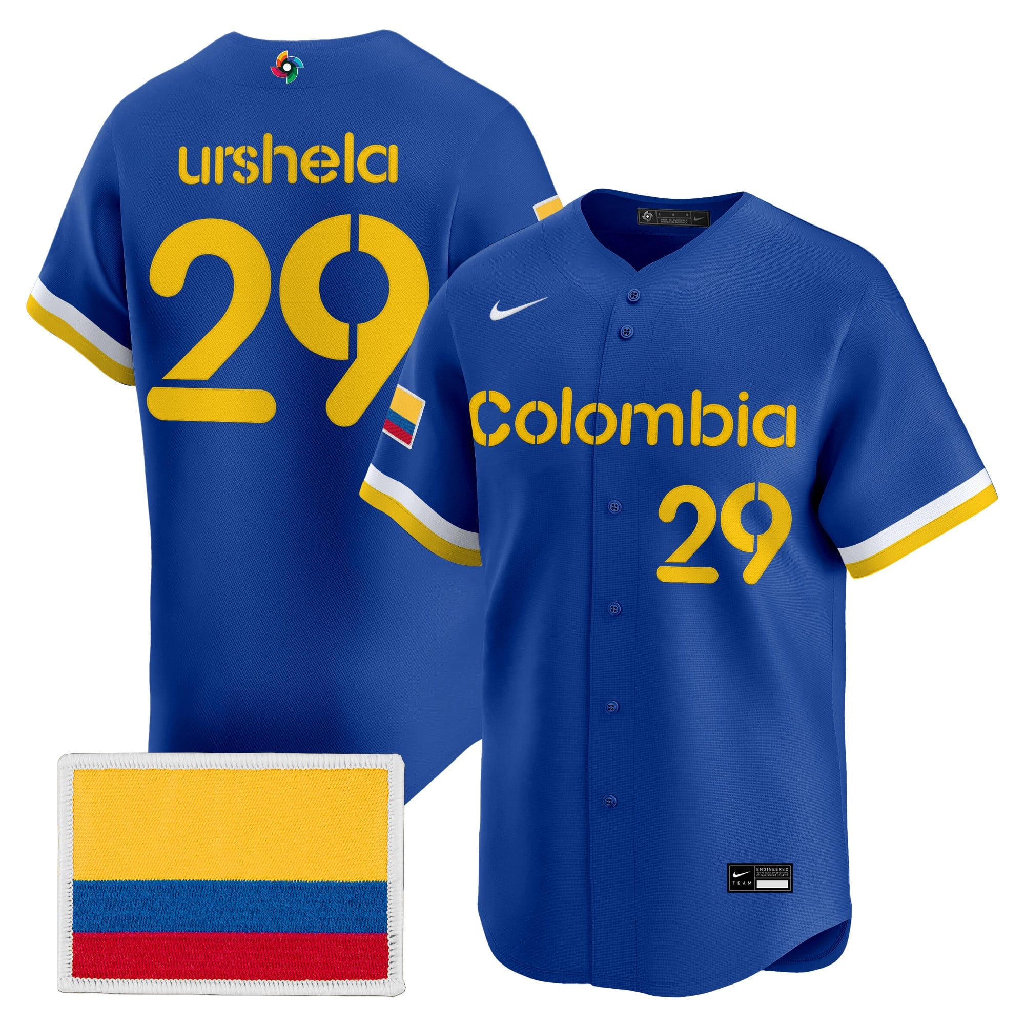 Men's Team Colombia 2026 World Baseball Classic Vapor Premier Jersey - All Stitched