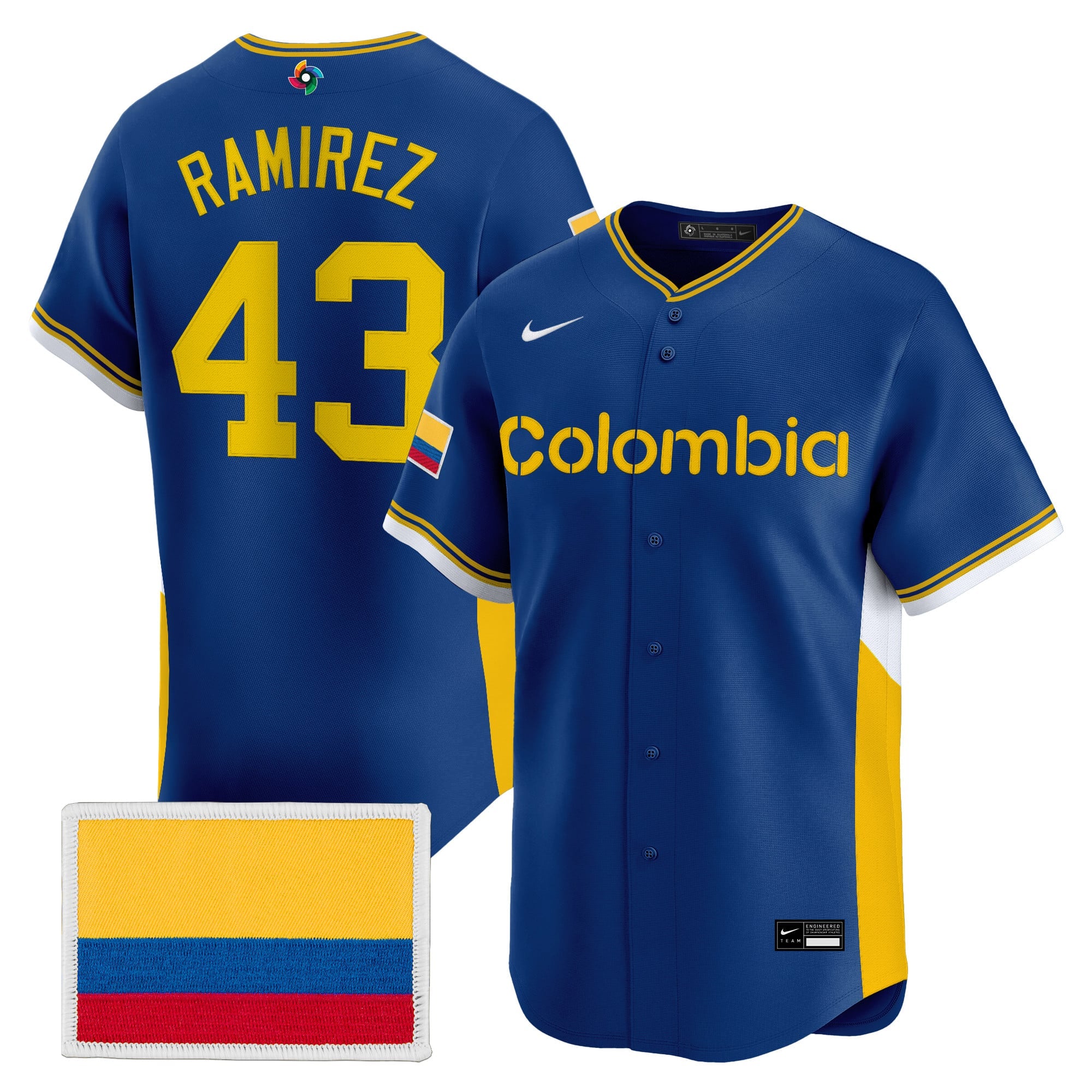 Men's Team Colombia 2026 World Baseball Classic Vapor Premier Jersey - All Stitched