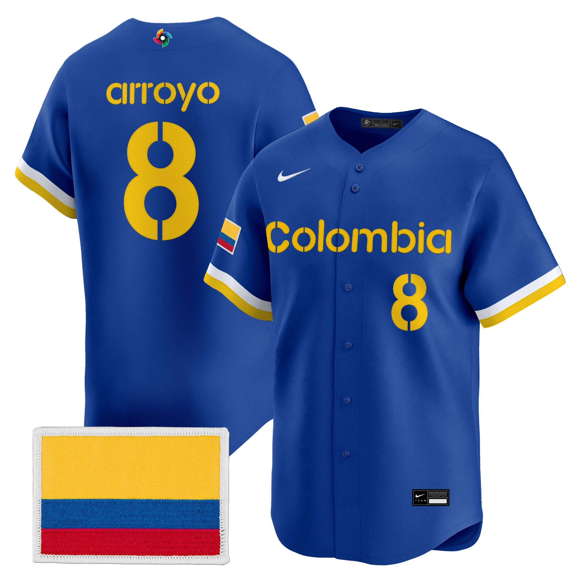 Men's Team Colombia 2026 World Baseball Classic Vapor Premier Jersey - All Stitched