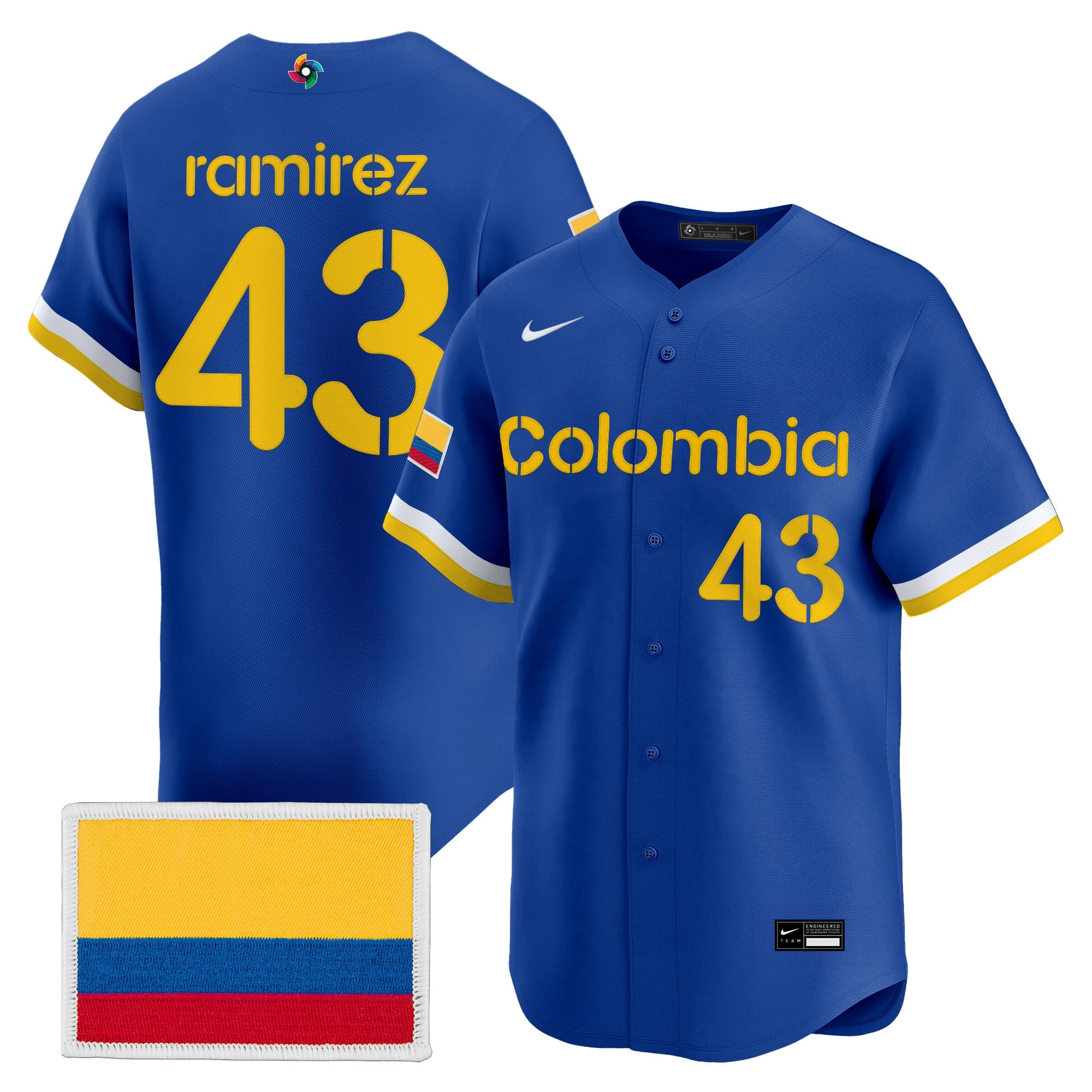 Men's Team Colombia 2026 World Baseball Classic Vapor Premier Jersey - All Stitched