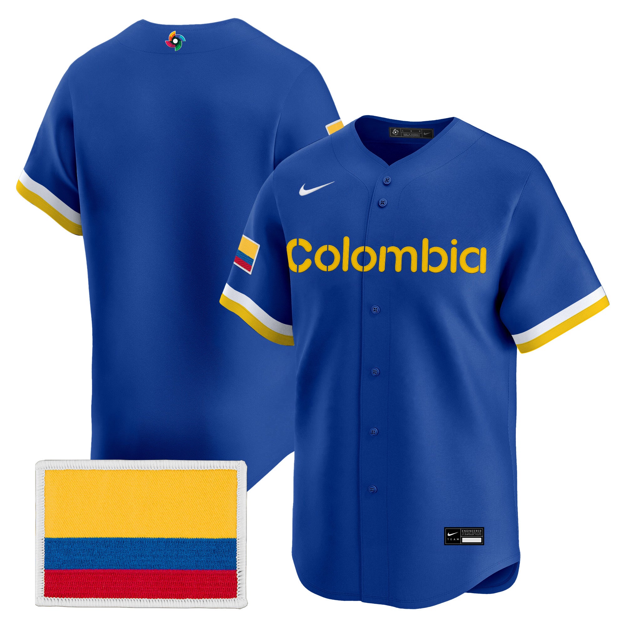 Men's Team Colombia 2026 World Baseball Classic Vapor Premier Jersey - All Stitched