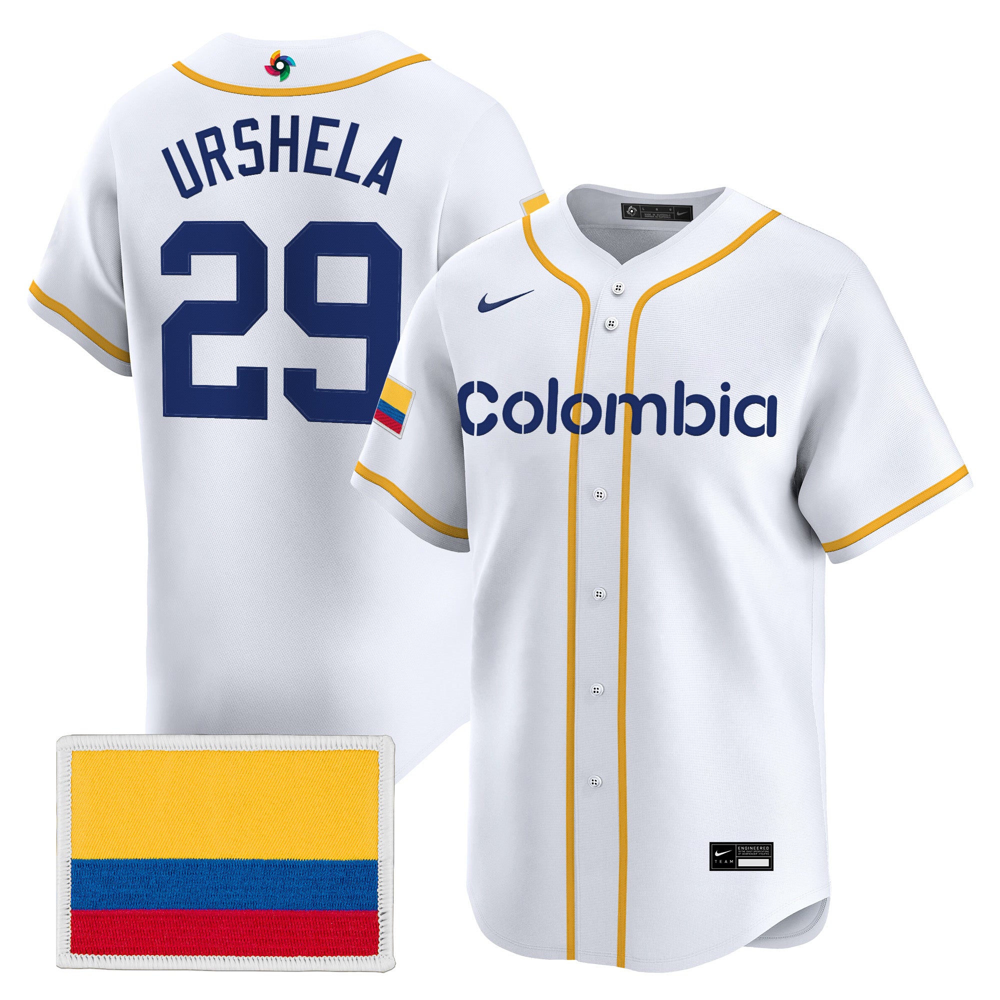 Men's Team Colombia 2026 World Baseball Classic Vapor Premier Jersey - All Stitched