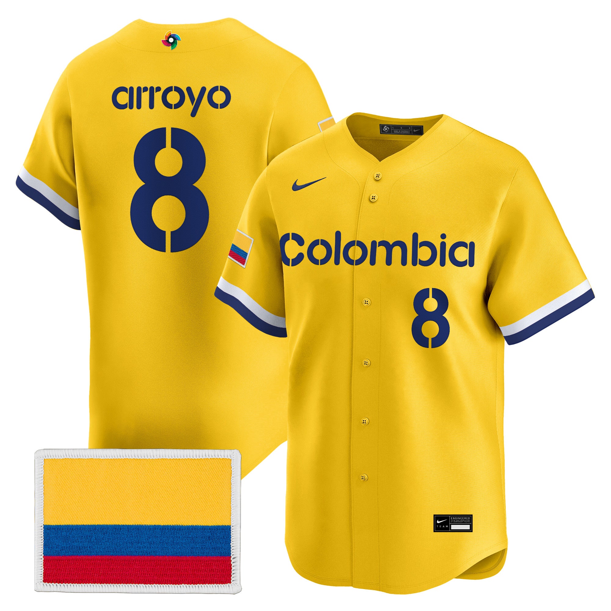 Men's Team Colombia 2026 World Baseball Classic Vapor Premier Jersey - All Stitched