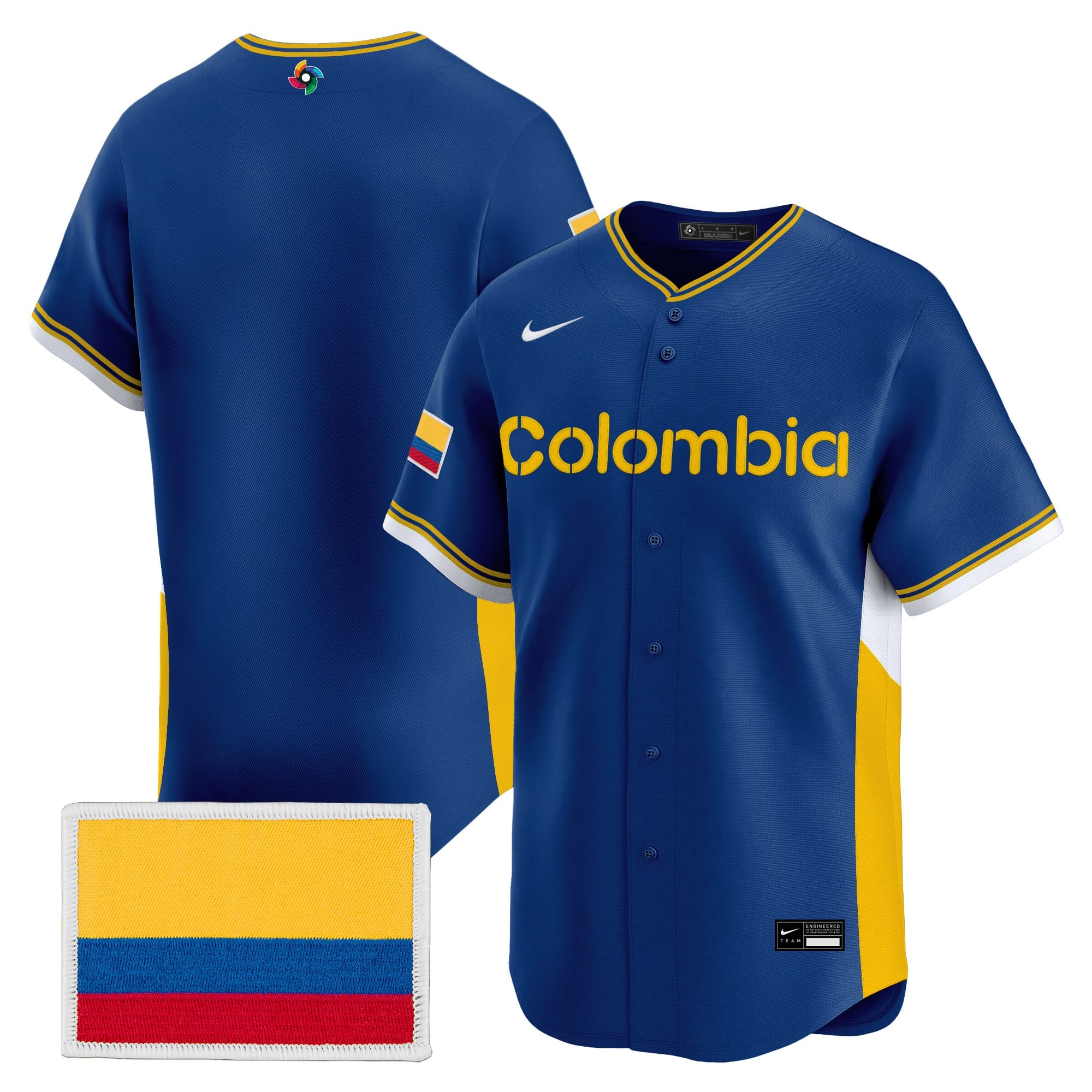Men's Team Colombia 2026 World Baseball Classic Vapor Premier Jersey - All Stitched