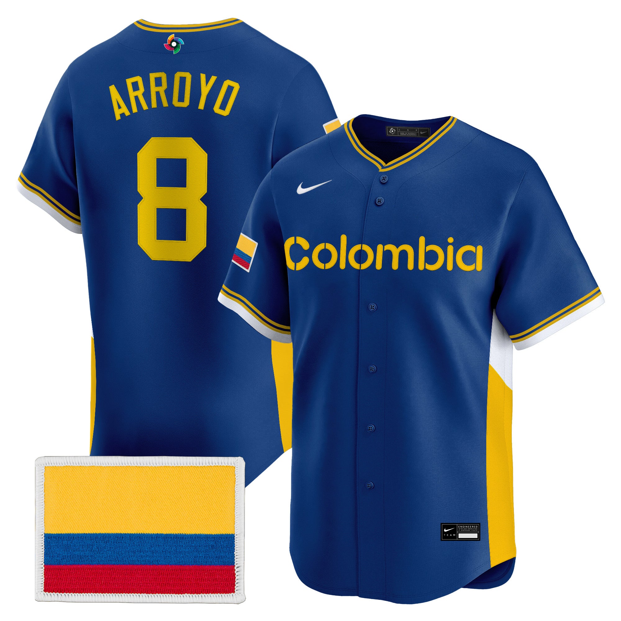 Men's Team Colombia 2026 World Baseball Classic Vapor Premier Jersey - All Stitched