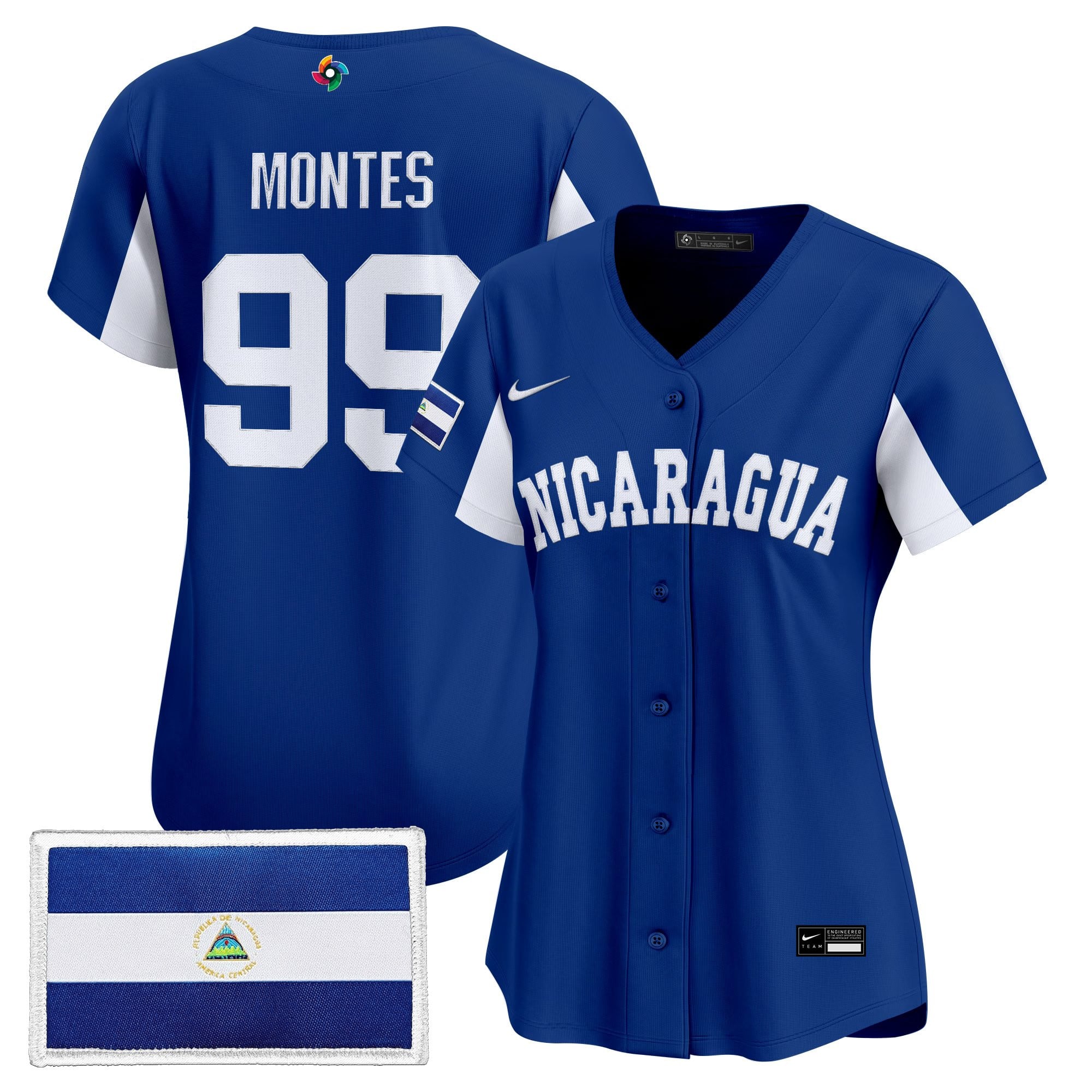 Women's Team Nicaragua 2026 World Baseball Classic Vapor Premier Jersey - All Stitched