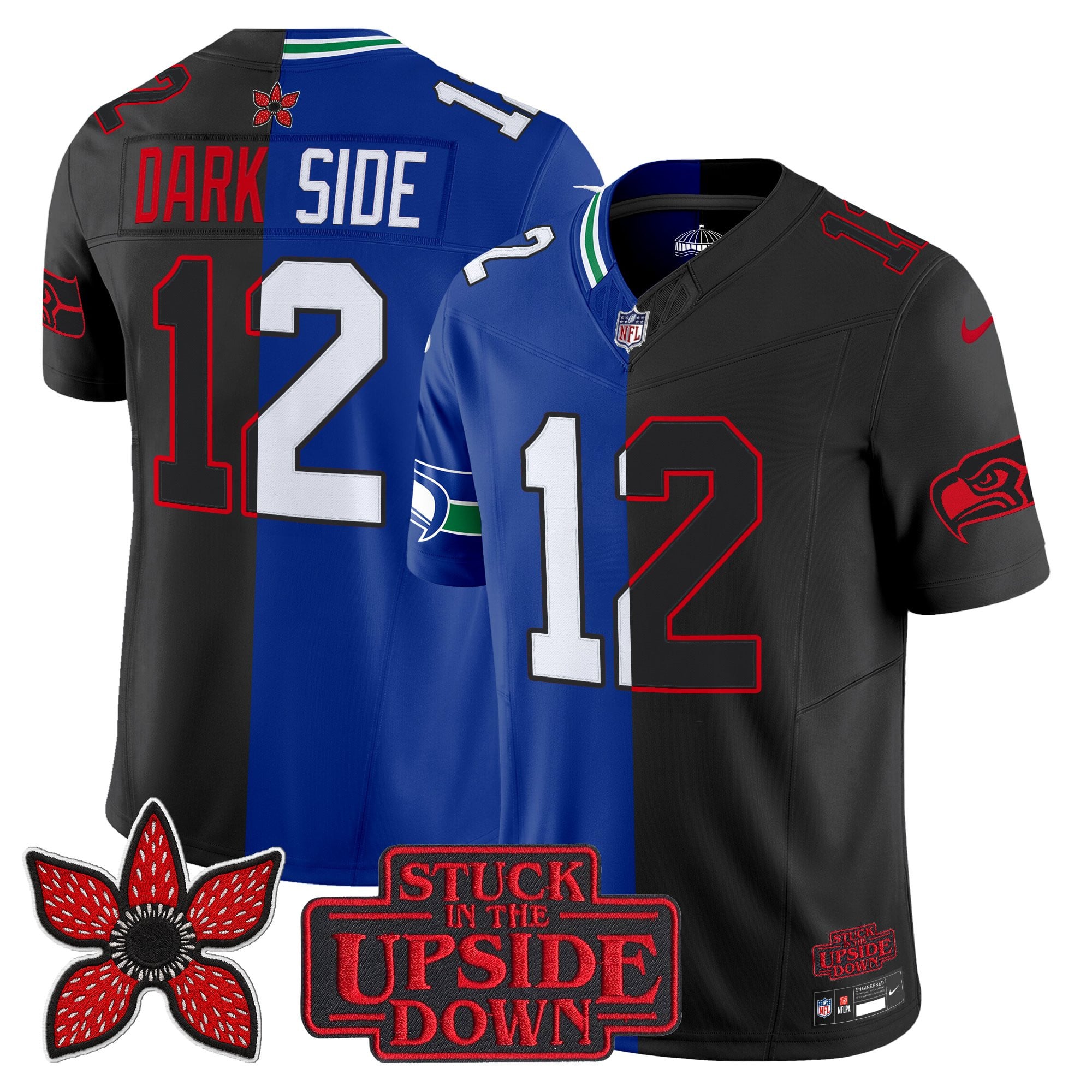 Men's Seattle Seahawks 'Upside Down Edition' Vapor Limited Jersey - All Stitched