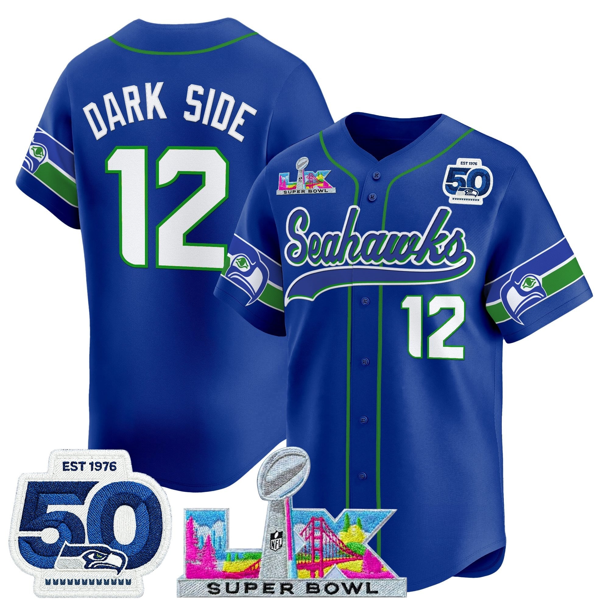 Men's Seattle Seahawks Super Bowl LX Vapor Baseball Jersey - All Stitched