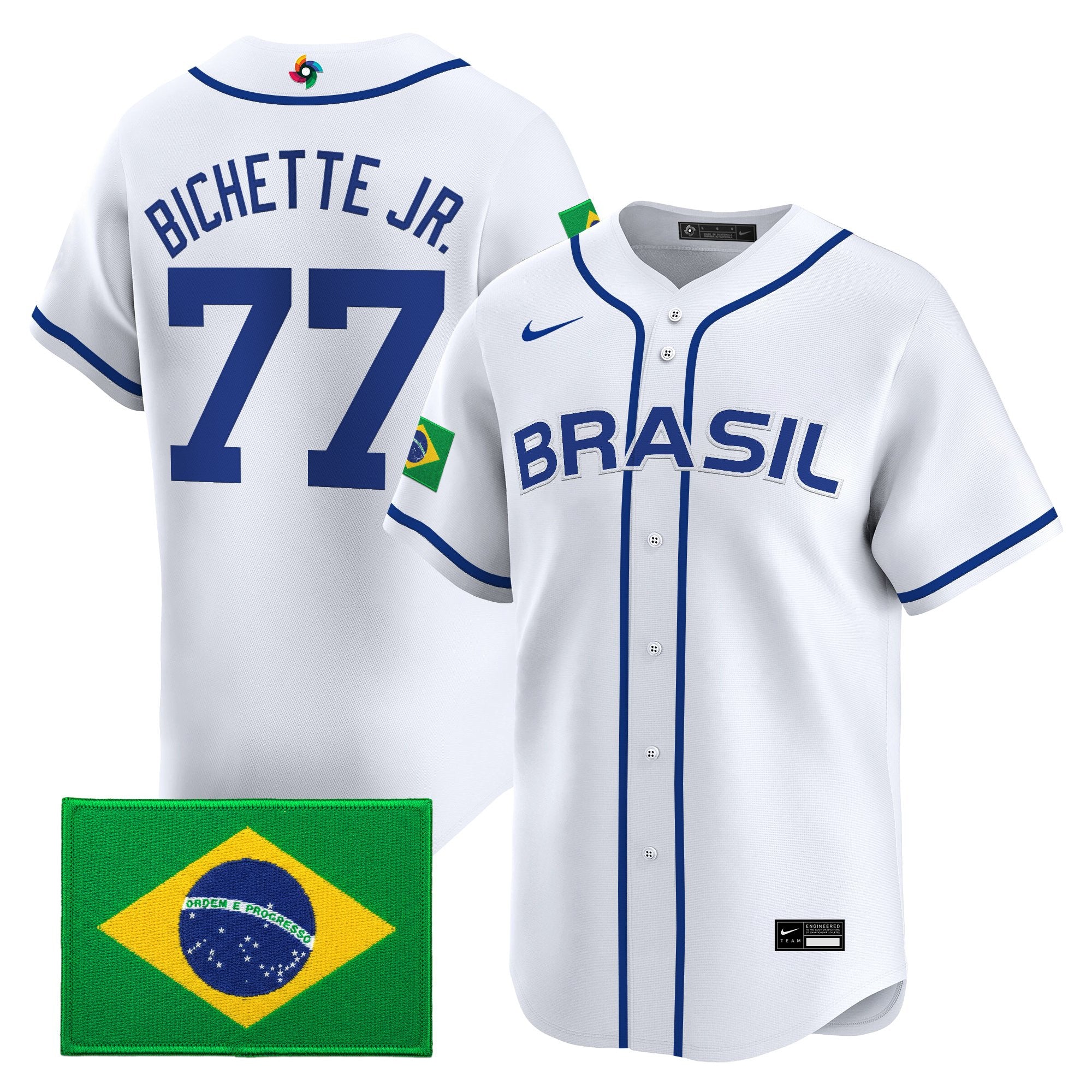 Men's Team Brazil 2026 World Baseball Classic Vapor Premier Jersey - All Stitched