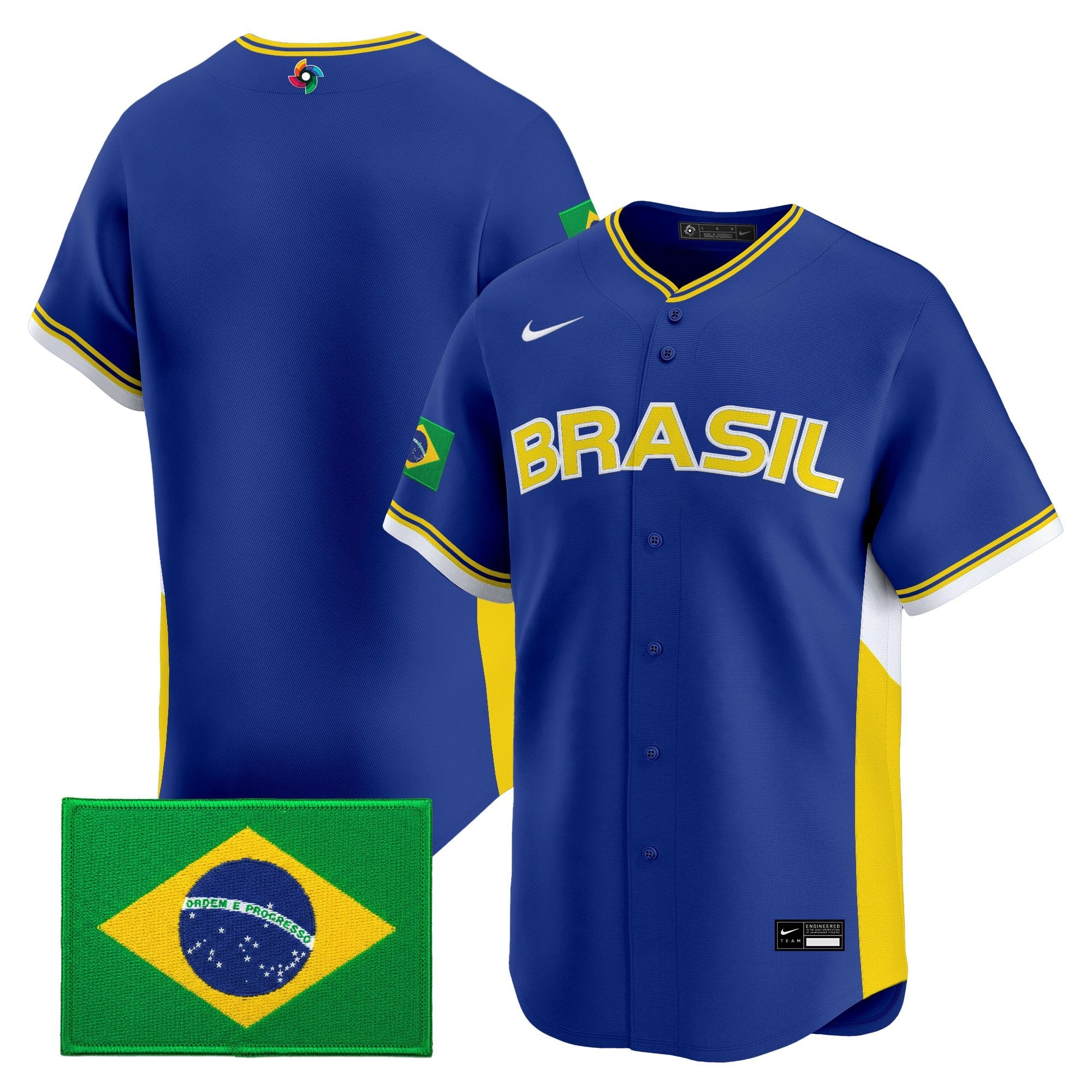 Men's Team Brazil 2026 World Baseball Classic Vapor Premier Jersey - All Stitched