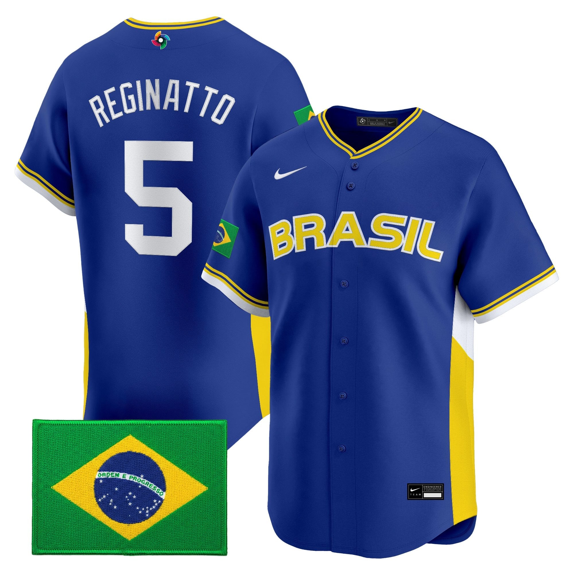 Men's Team Brazil 2026 World Baseball Classic Vapor Premier Jersey - All Stitched