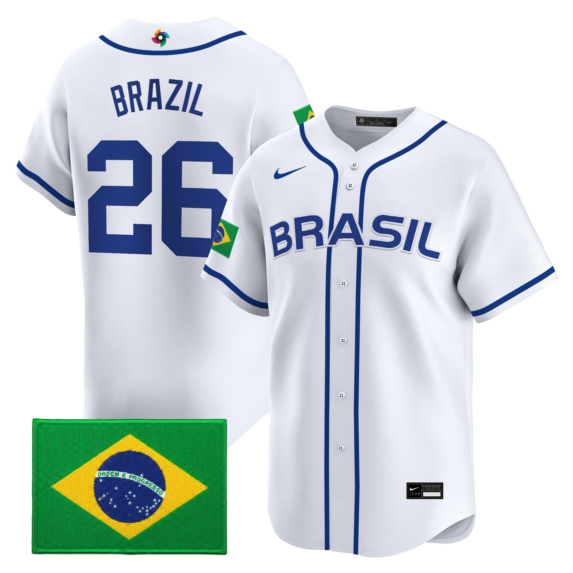 Men's Team Brazil 2026 World Baseball Classic Vapor Premier Jersey - All Stitched