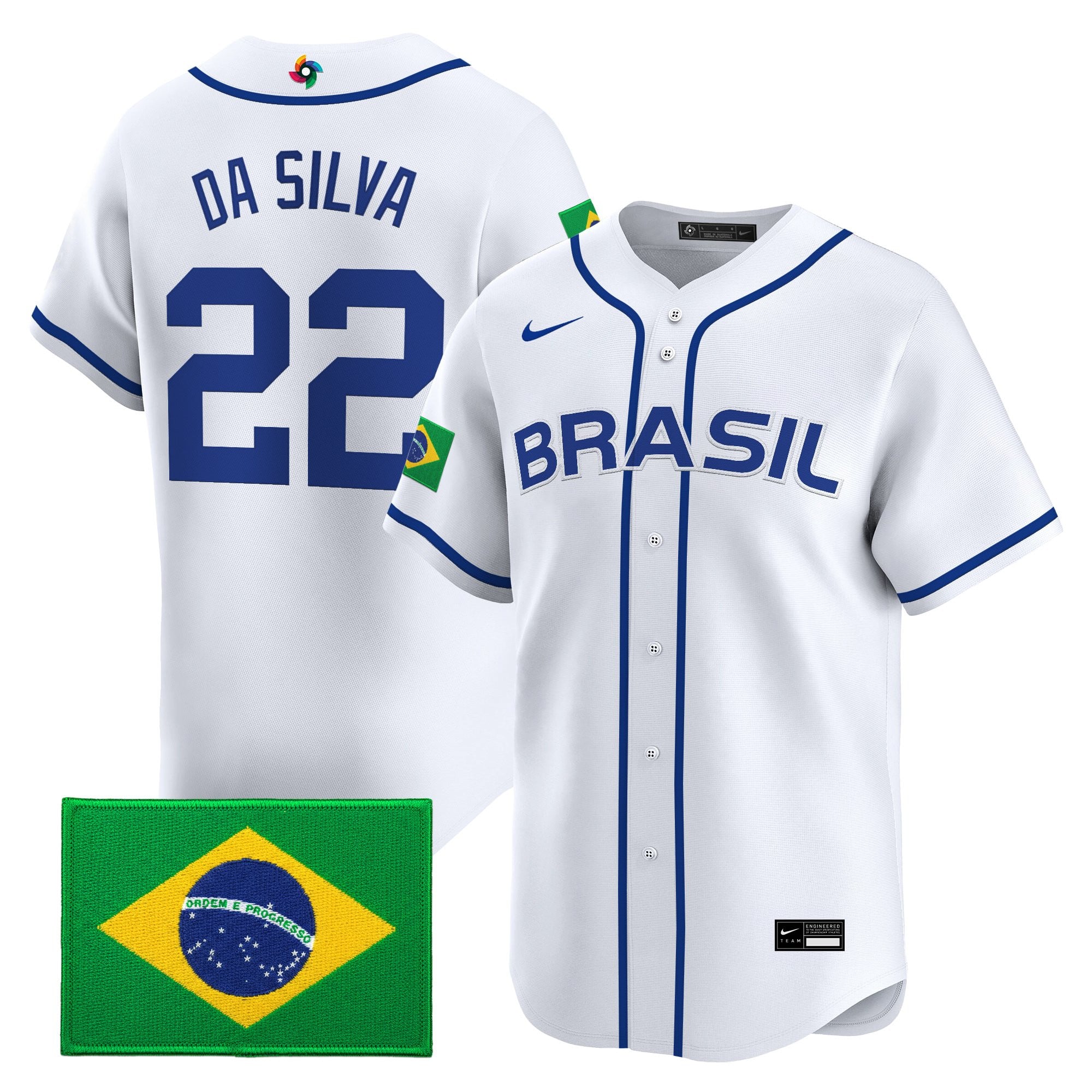 Men's Team Brazil 2026 World Baseball Classic Vapor Premier Jersey - All Stitched