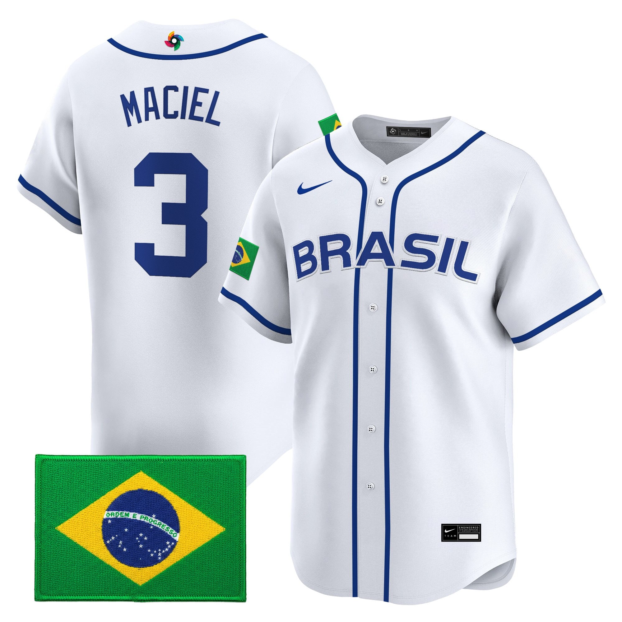 Men's Team Brazil 2026 World Baseball Classic Vapor Premier Jersey - All Stitched