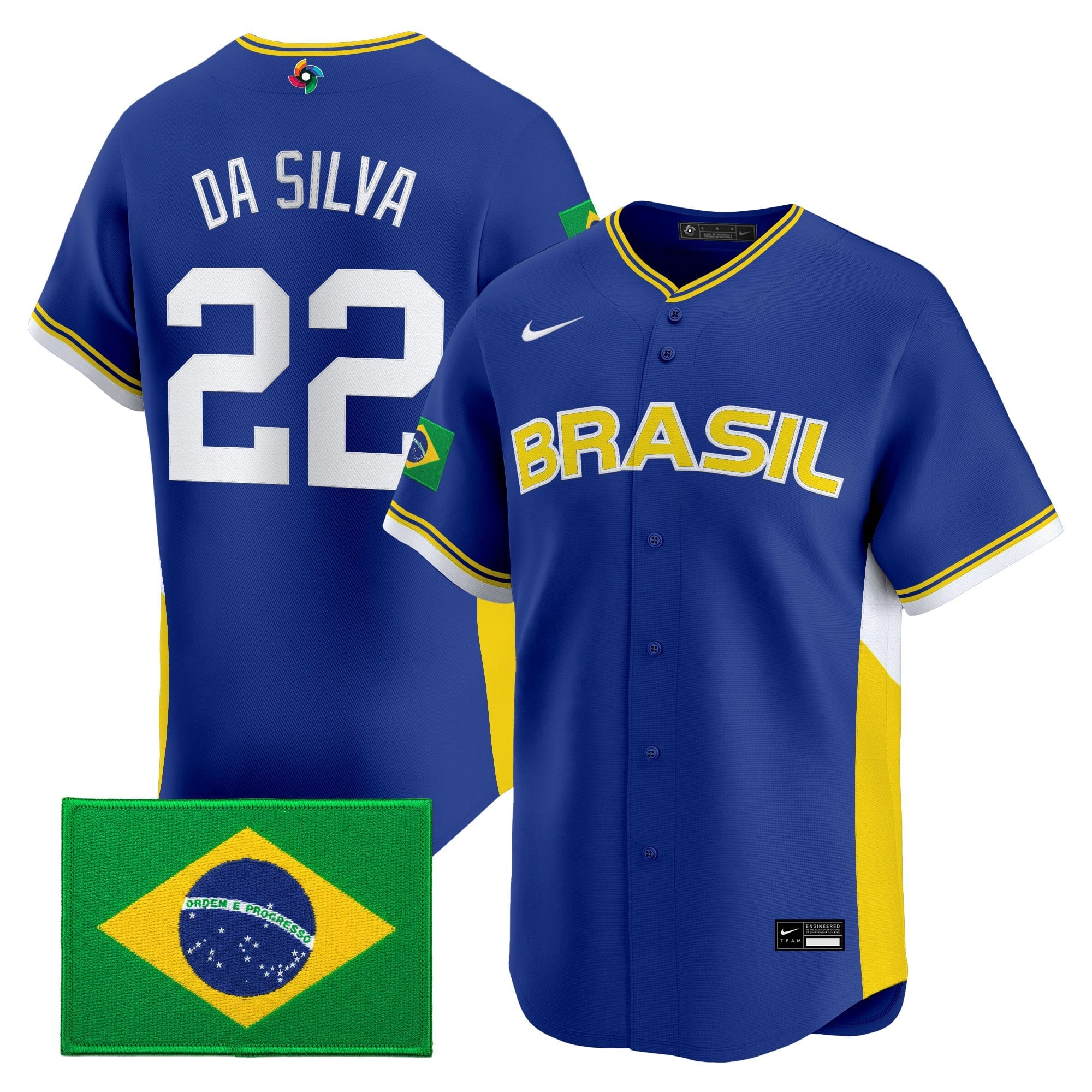 Men's Team Brazil 2026 World Baseball Classic Vapor Premier Jersey - All Stitched