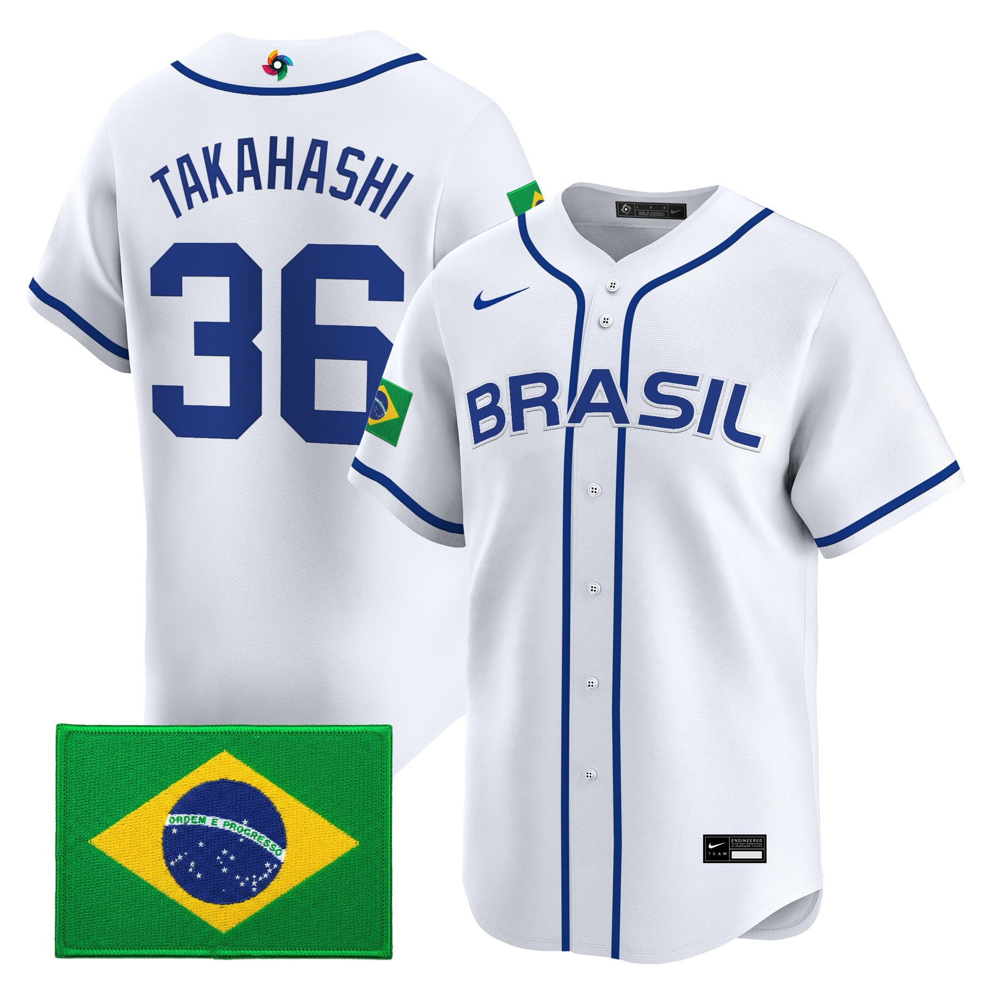 Men's Team Brazil 2026 World Baseball Classic Vapor Premier Jersey - All Stitched