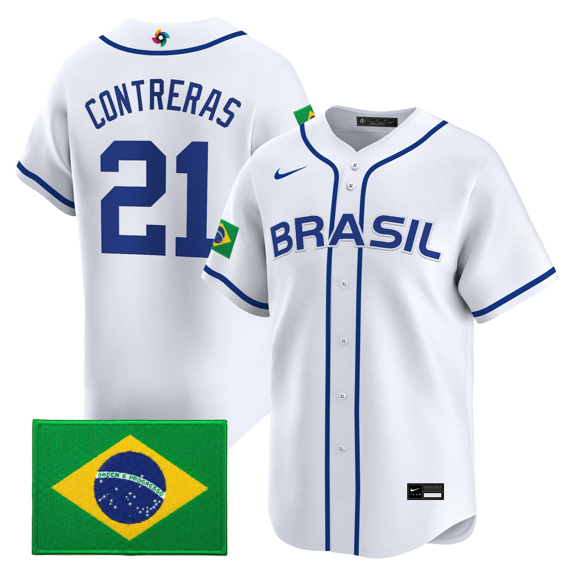 Men's Team Brazil 2026 World Baseball Classic Vapor Premier Jersey - All Stitched