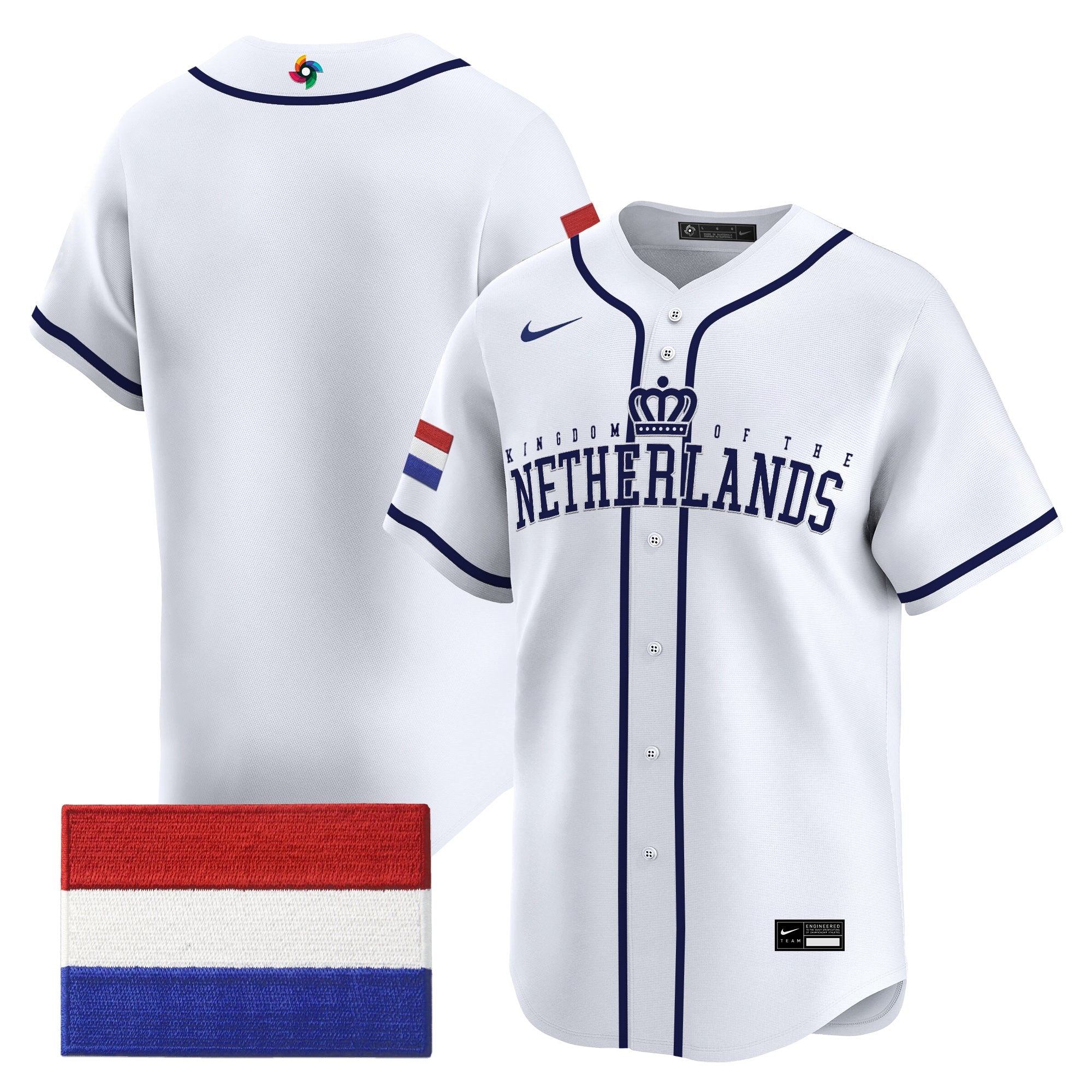 Men's Team Netherlands 2026 World Baseball Classic Vapor Premier Jersey - All Stitched