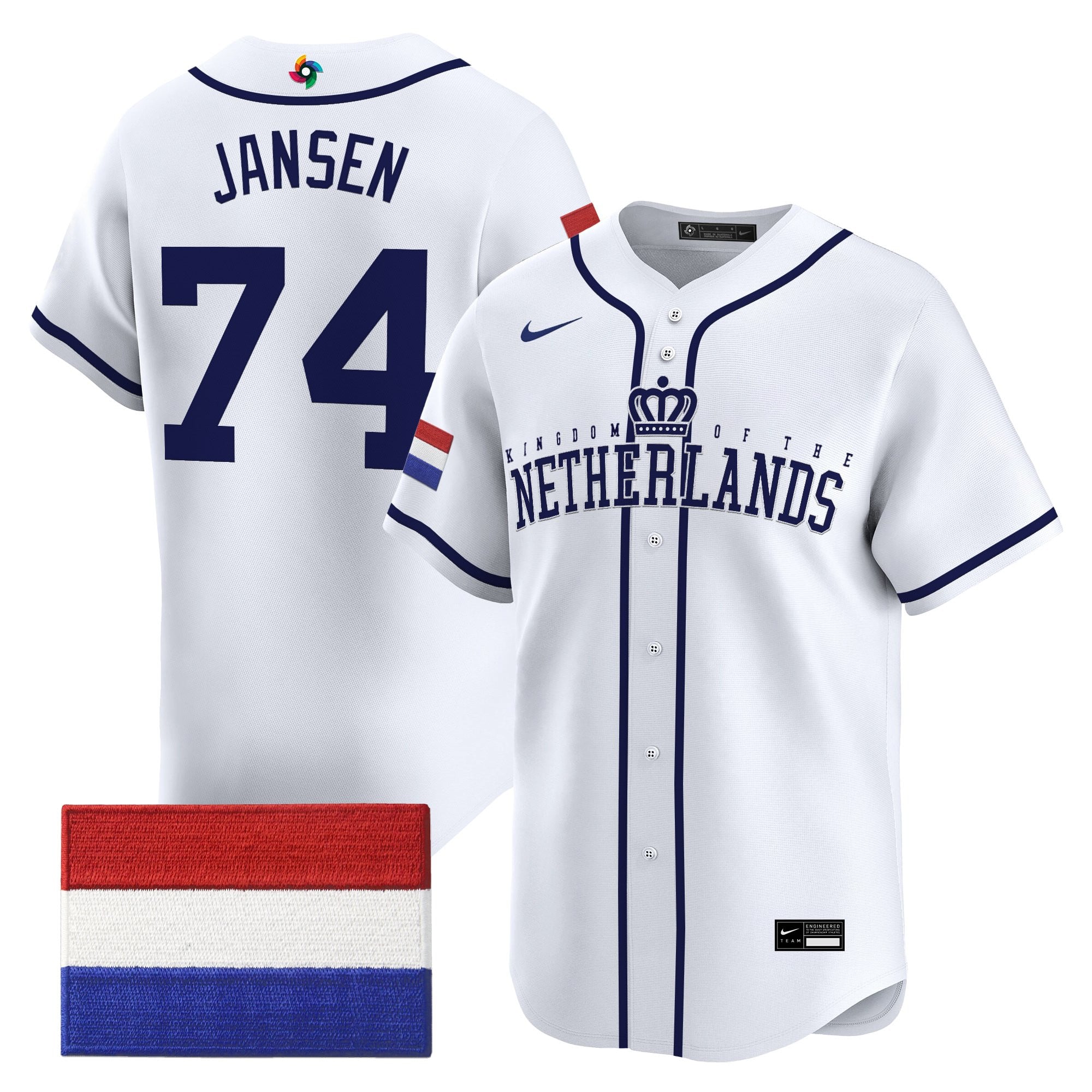 Men's Team Netherlands 2026 World Baseball Classic Vapor Premier Jersey - All Stitched