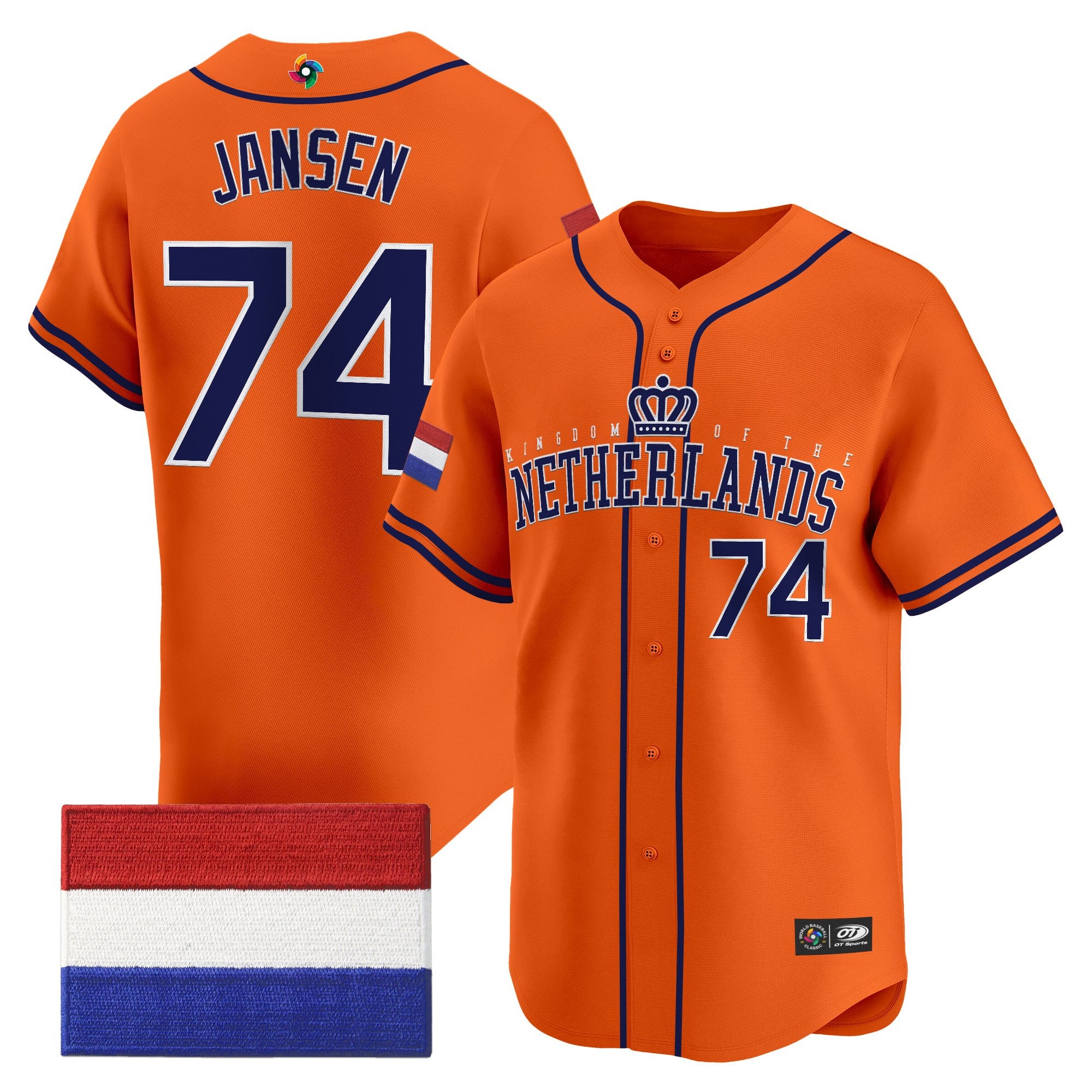 Men's Team Netherlands 2026 World Baseball Classic Vapor Premier Jersey - All Stitched