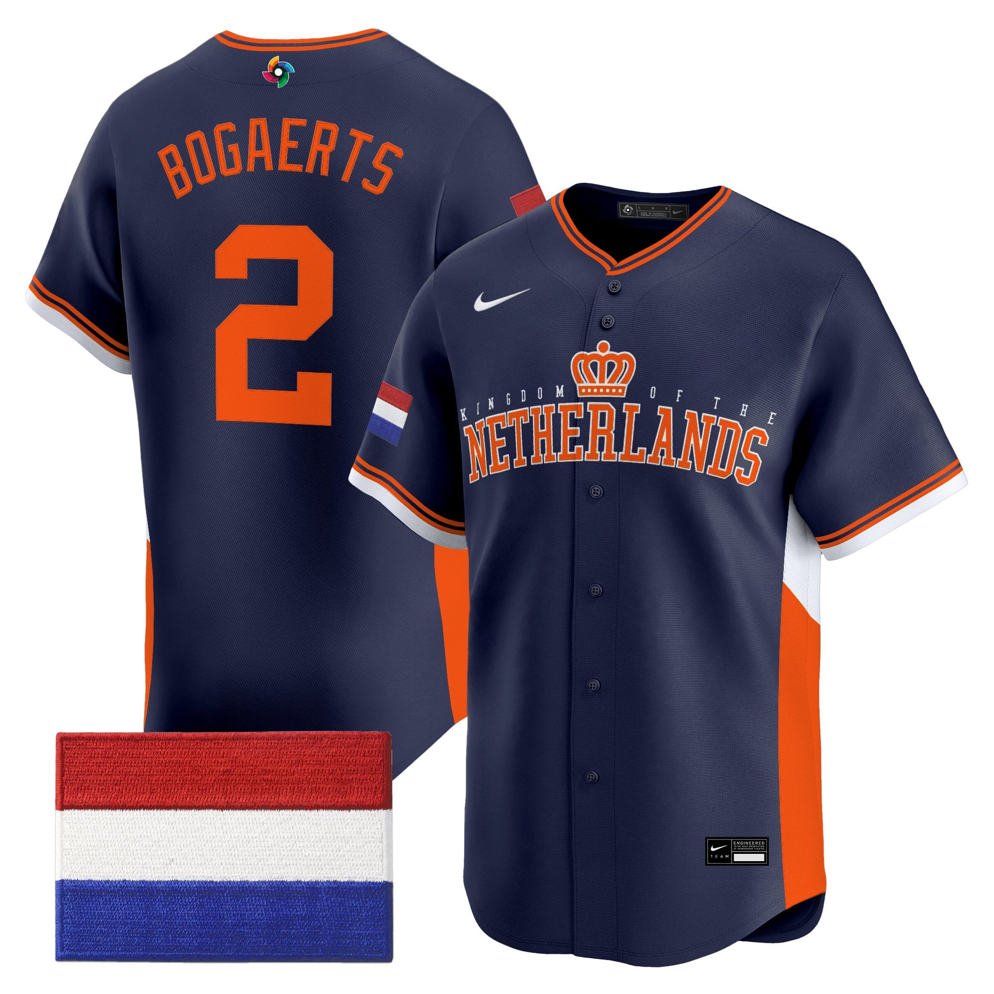 Men's Team Netherlands 2026 World Baseball Classic Vapor Premier Jersey - All Stitched