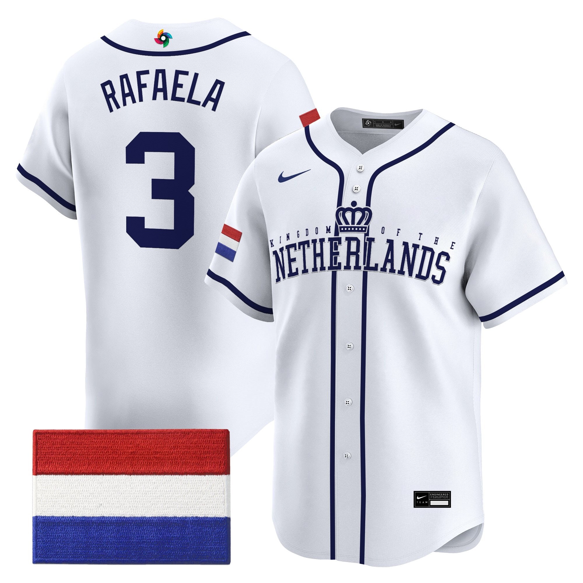 Men's Team Netherlands 2026 World Baseball Classic Vapor Premier Jersey - All Stitched