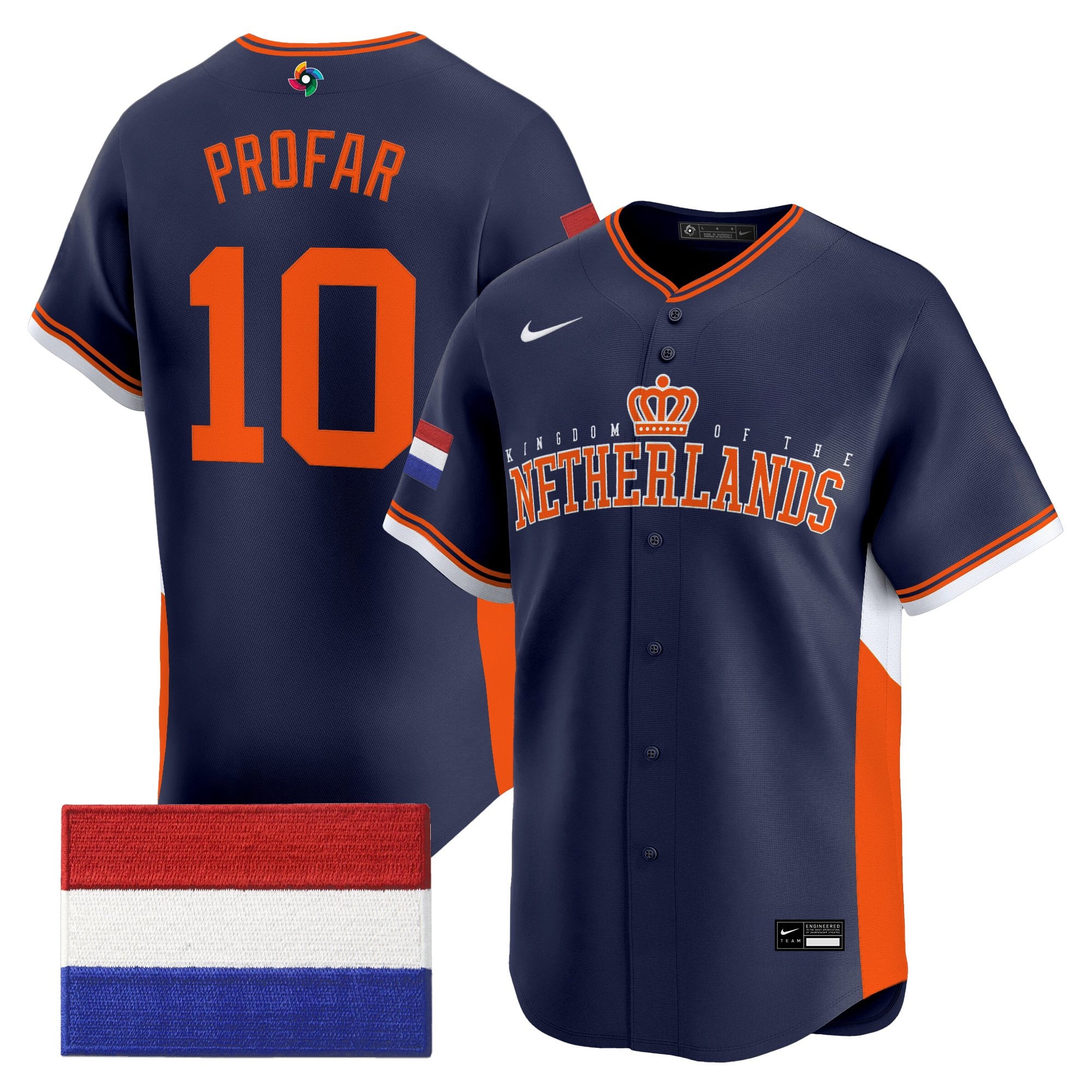 Men's Team Netherlands 2026 World Baseball Classic Vapor Premier Jersey - All Stitched