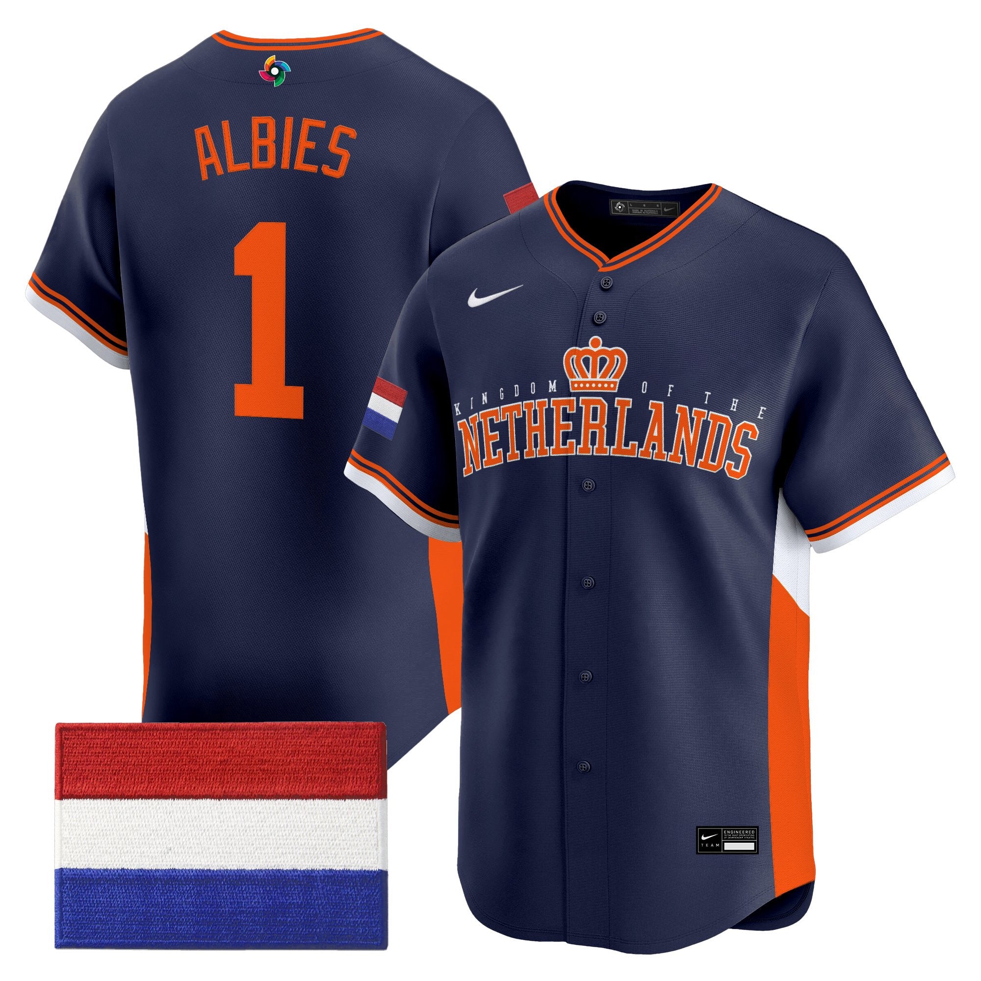 Men's Team Netherlands 2026 World Baseball Classic Vapor Premier Jersey - All Stitched
