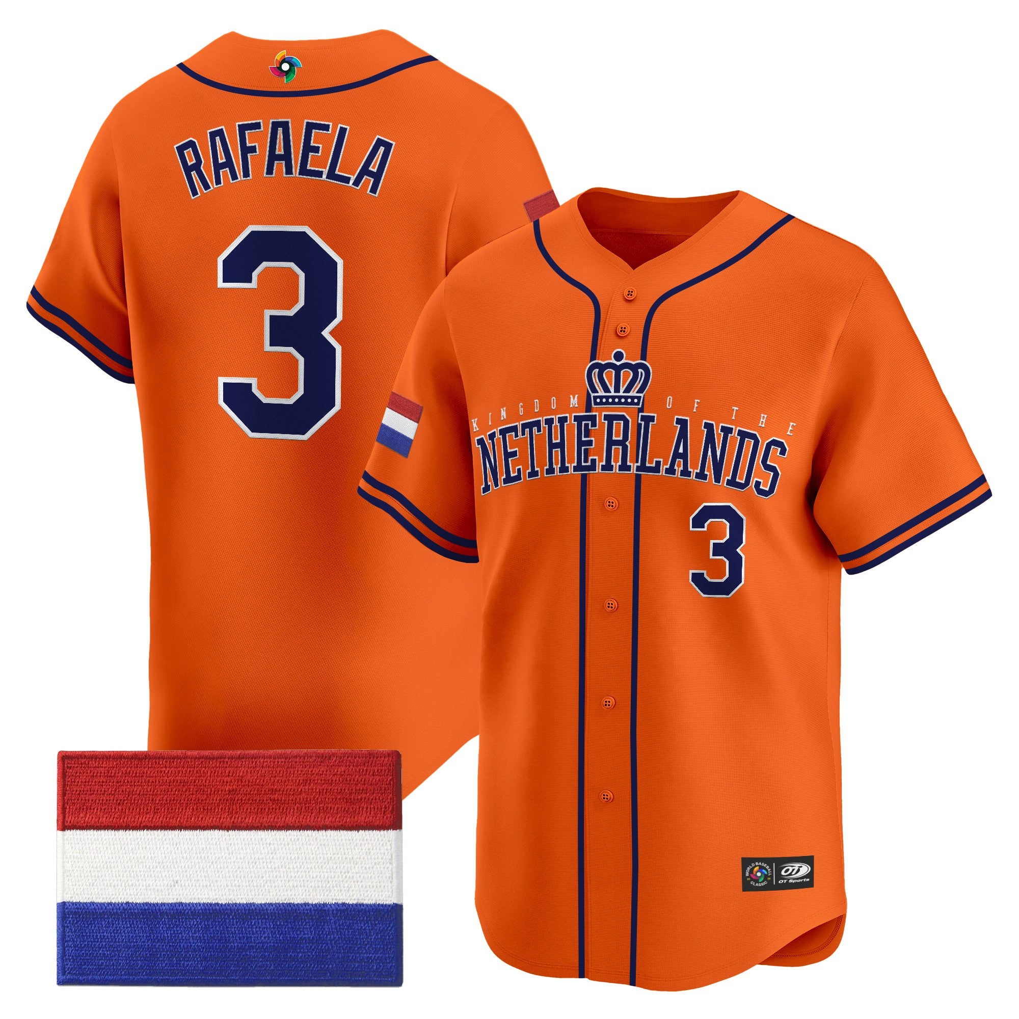 Men's Team Netherlands 2026 World Baseball Classic Vapor Premier Jersey - All Stitched