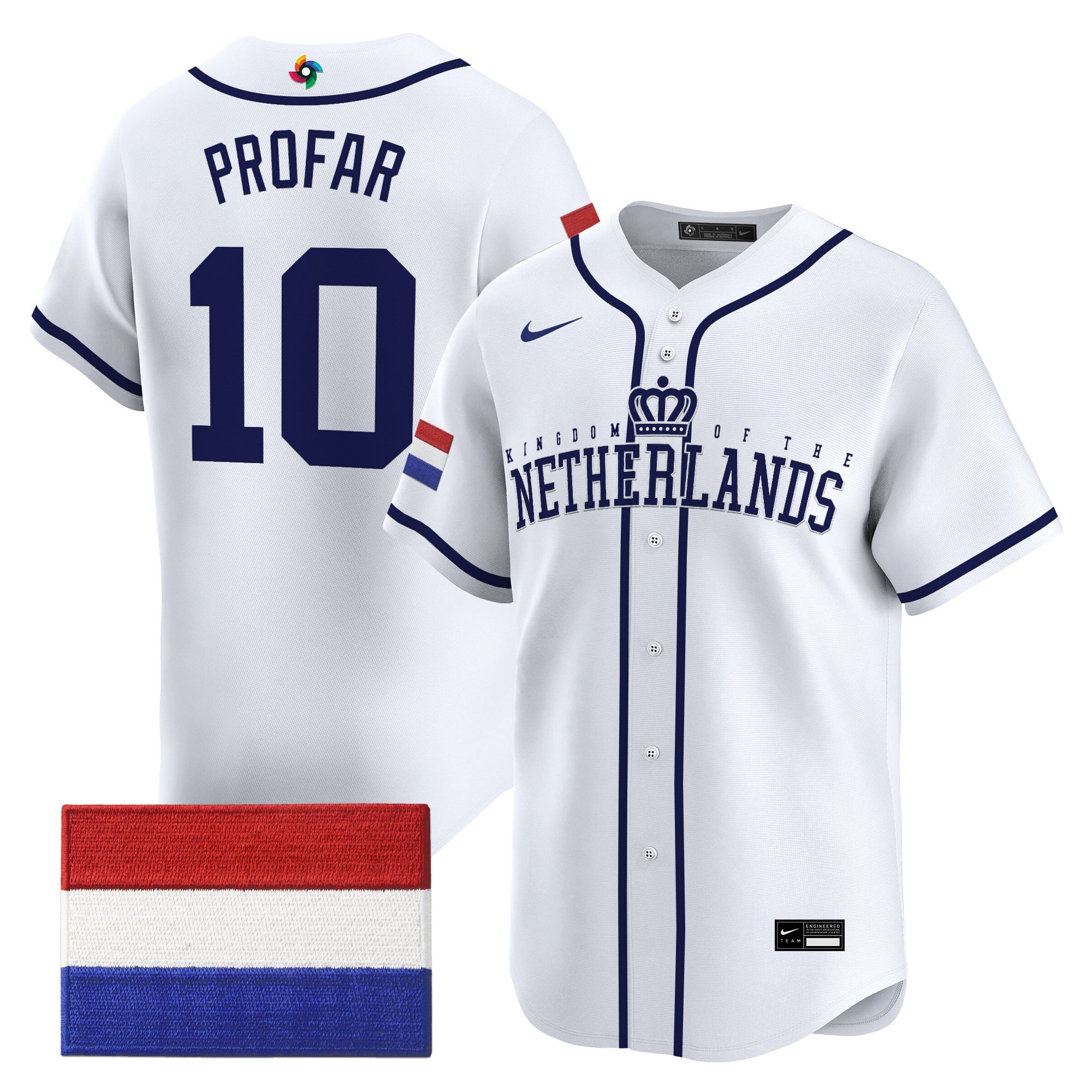 Men's Team Netherlands 2026 World Baseball Classic Vapor Premier Jersey - All Stitched