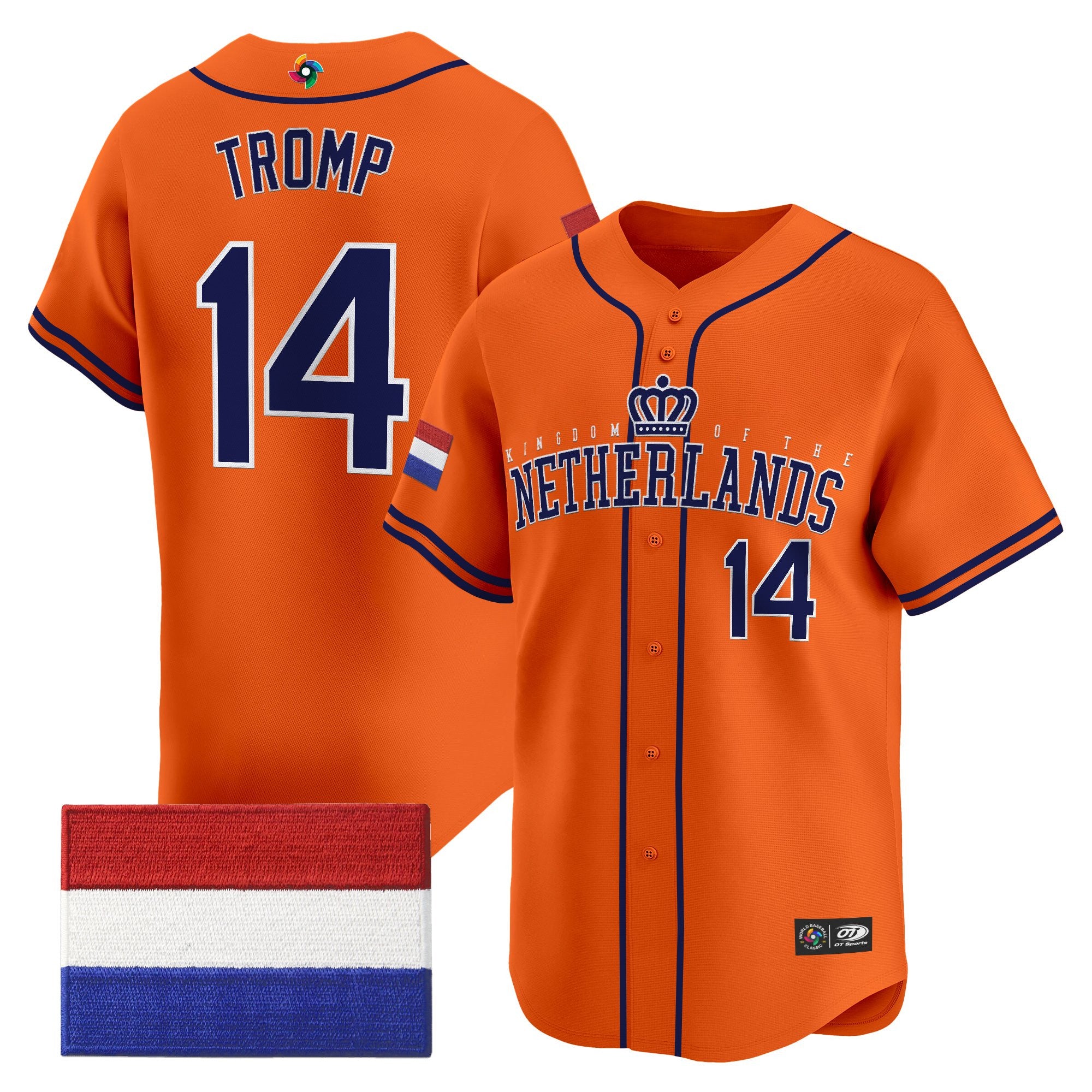 Men's Team Netherlands 2026 World Baseball Classic Vapor Premier Jersey - All Stitched