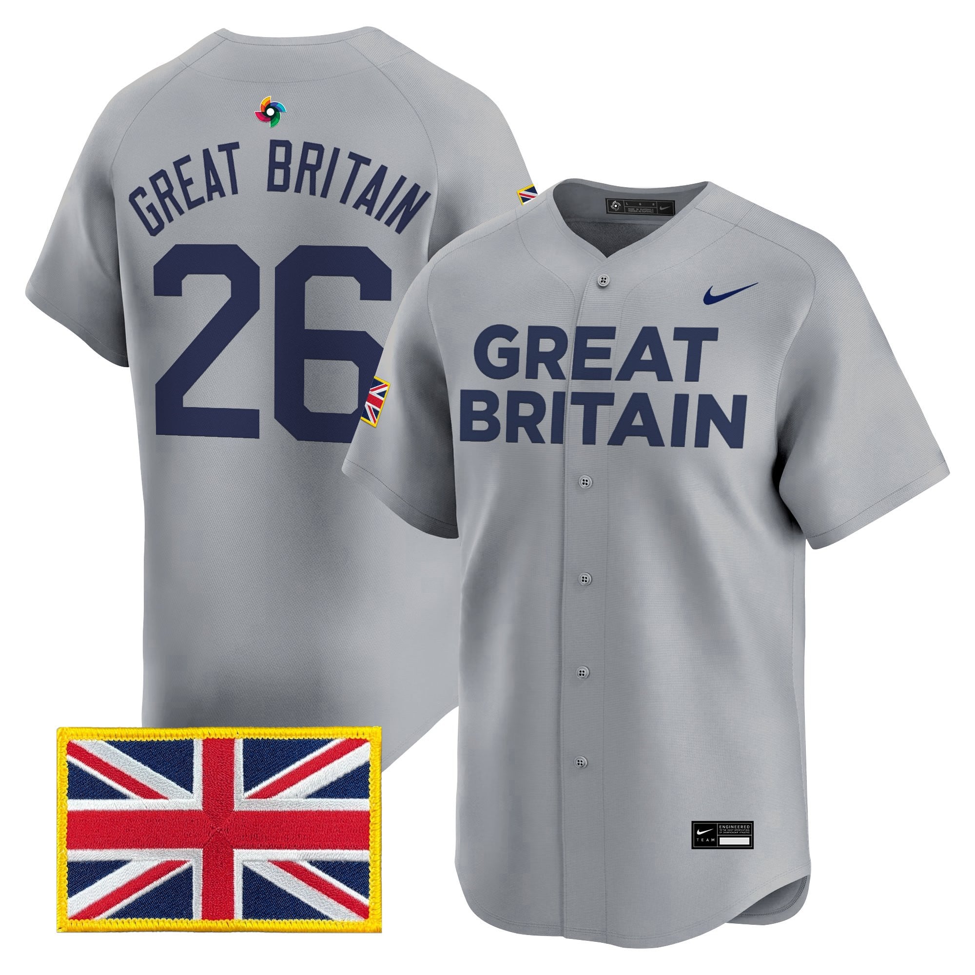 Men's Team Great Britain 2026 World Baseball Classic Vapor Premier Jersey - All Stitched