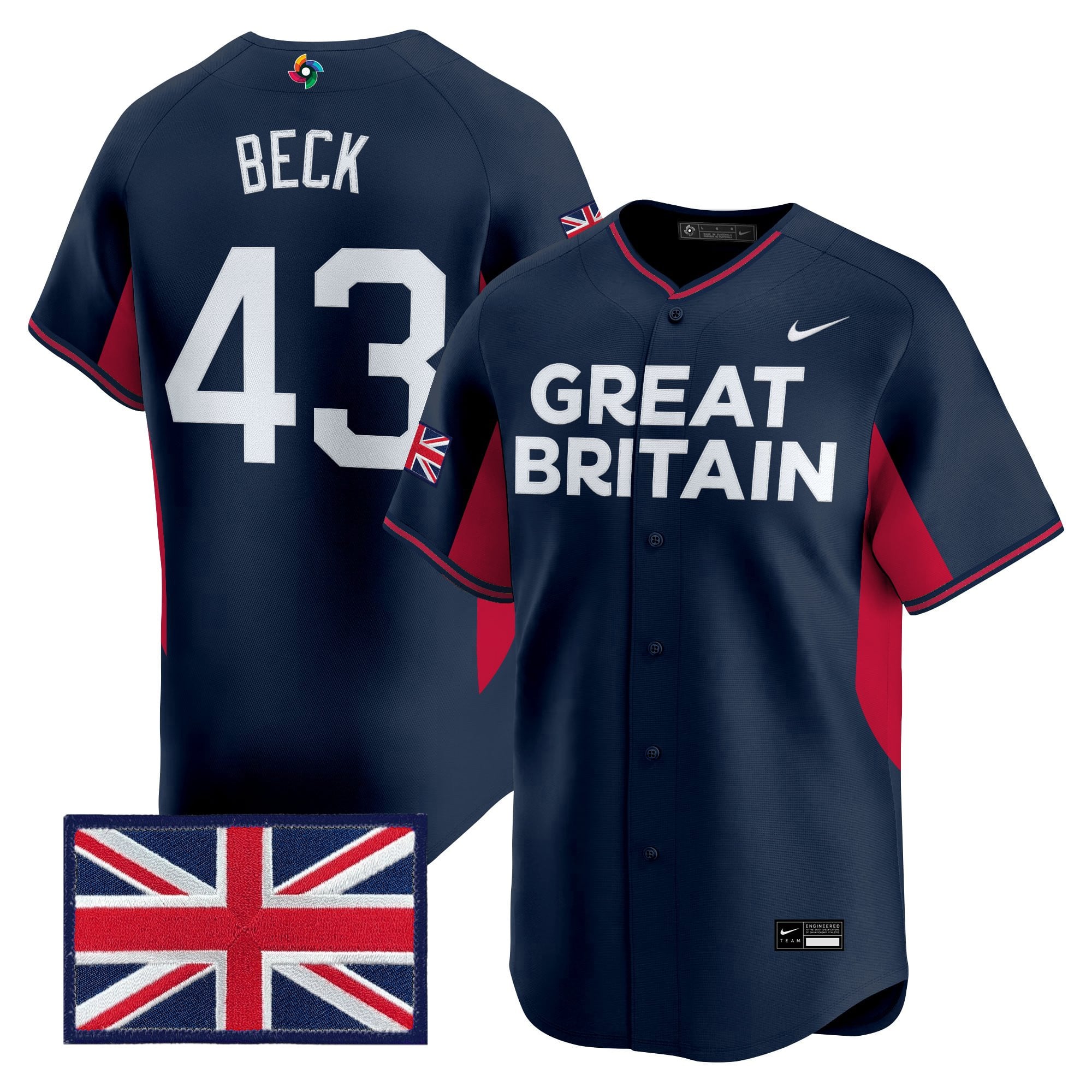 Men's Team Great Britain 2026 World Baseball Classic Vapor Premier Jersey - All Stitched
