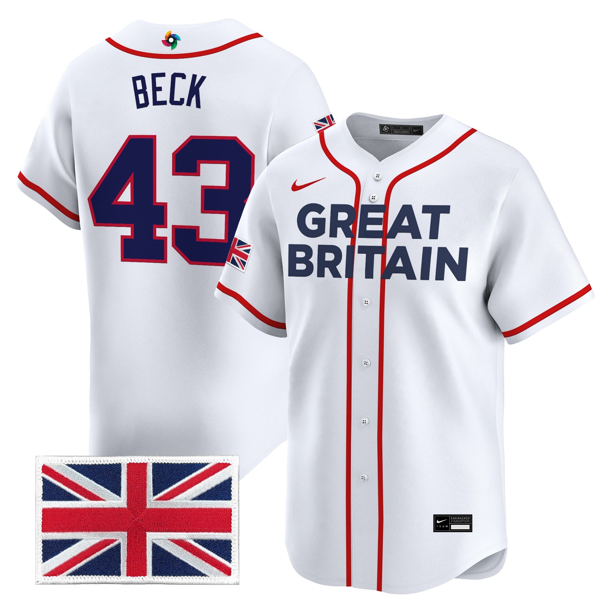 Men's Team Great Britain 2026 World Baseball Classic Vapor Premier Jersey - All Stitched