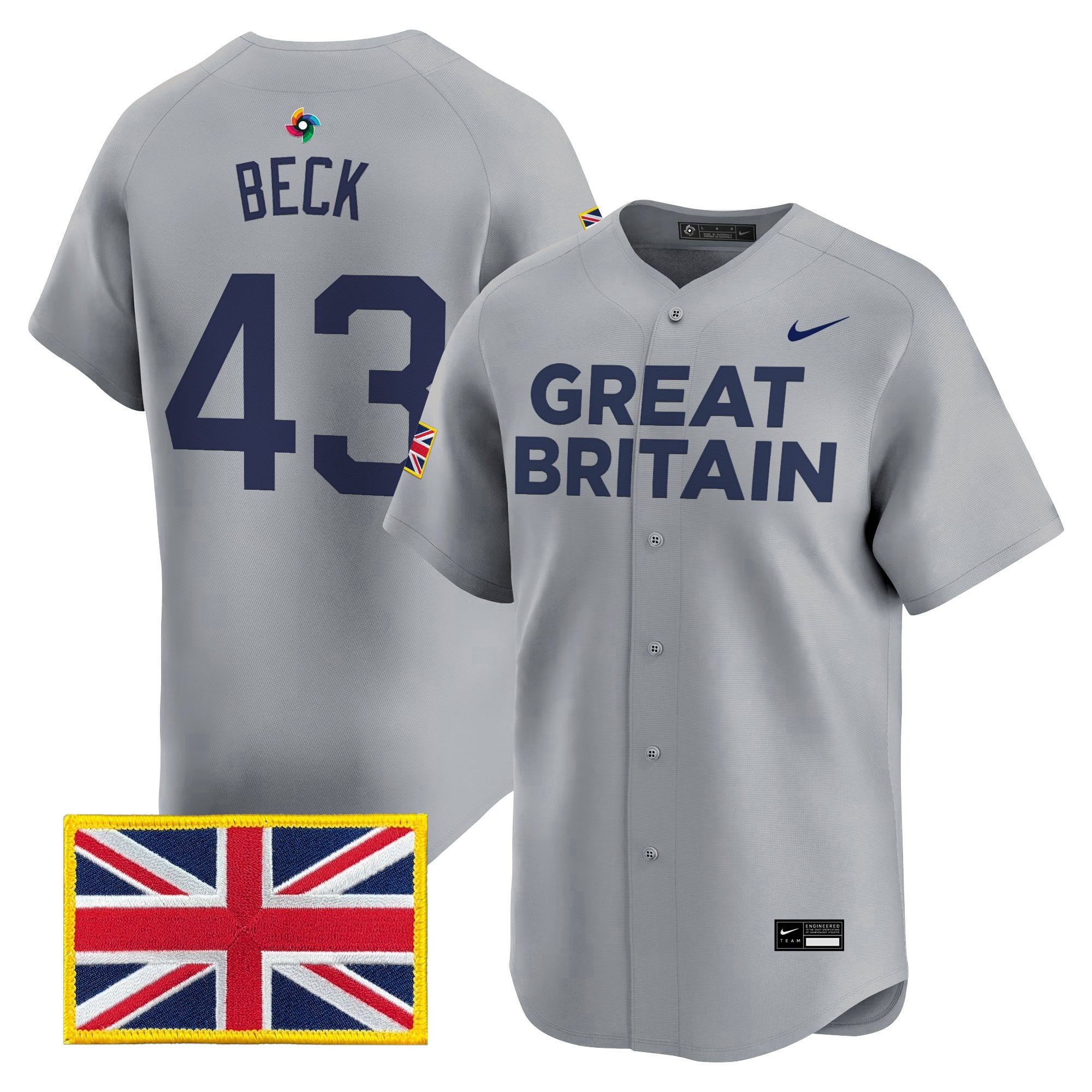 Men's Team Great Britain 2026 World Baseball Classic Vapor Premier Jersey - All Stitched