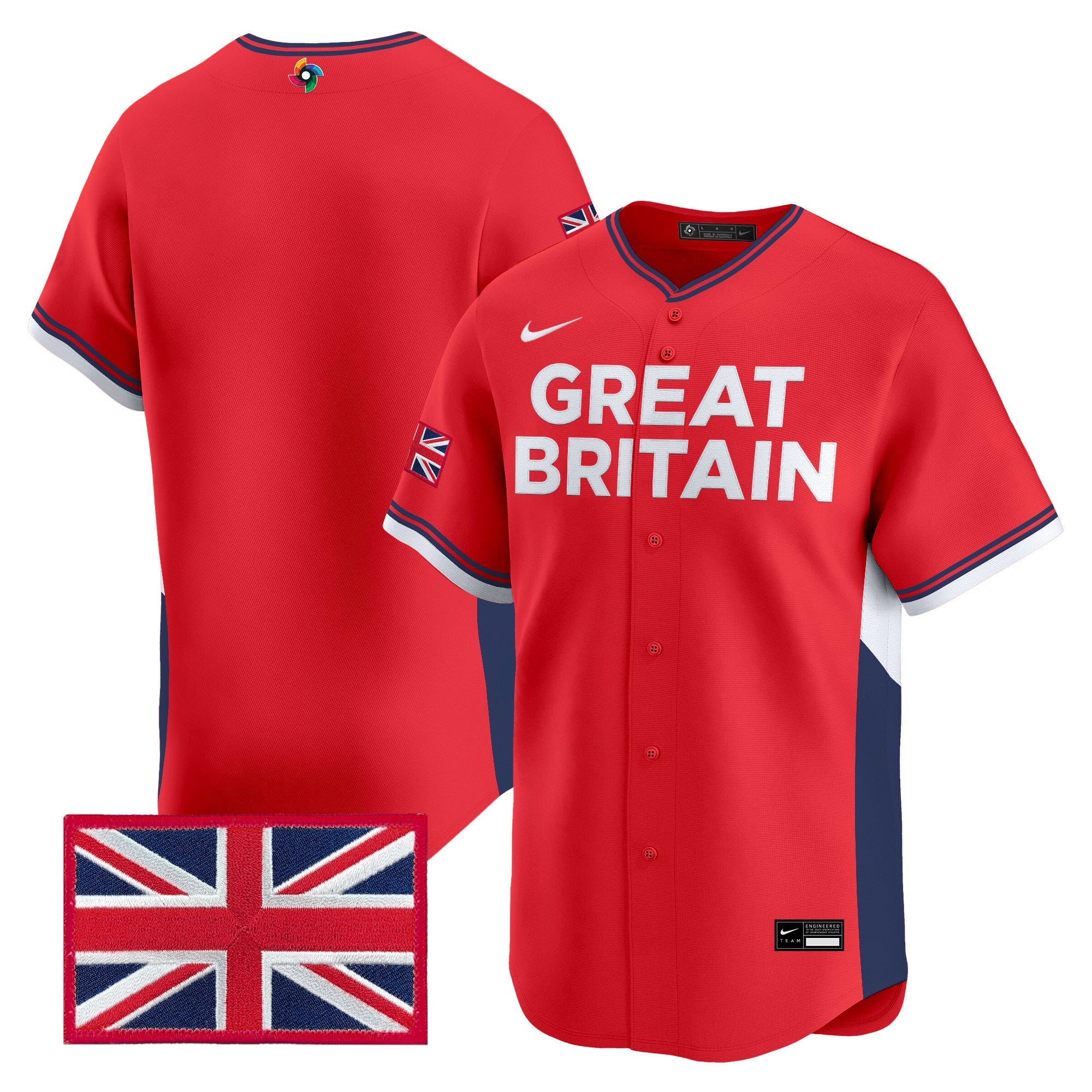 Men's Team Great Britain 2026 World Baseball Classic Vapor Premier Jersey - All Stitched