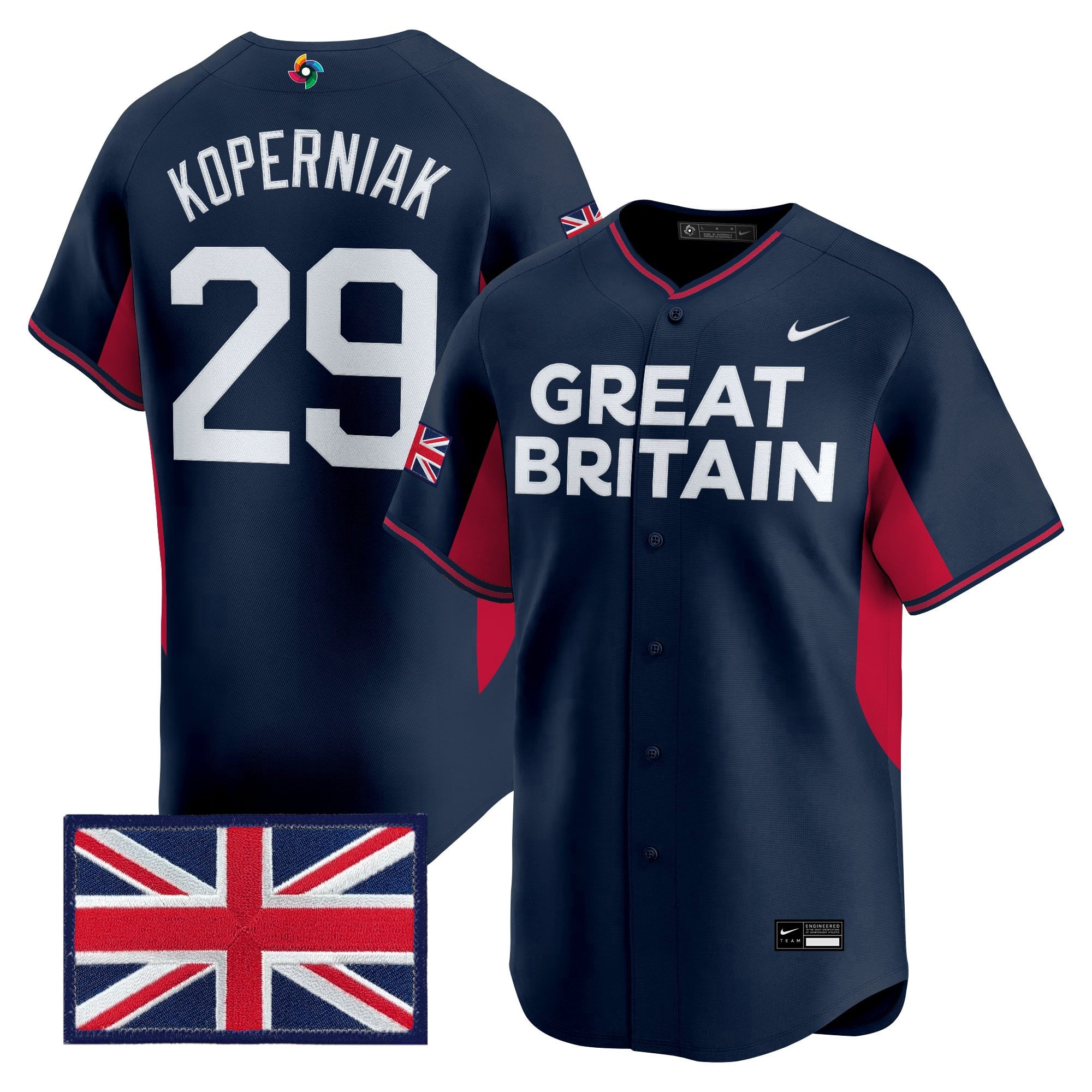 Men's Team Great Britain 2026 World Baseball Classic Vapor Premier Jersey - All Stitched