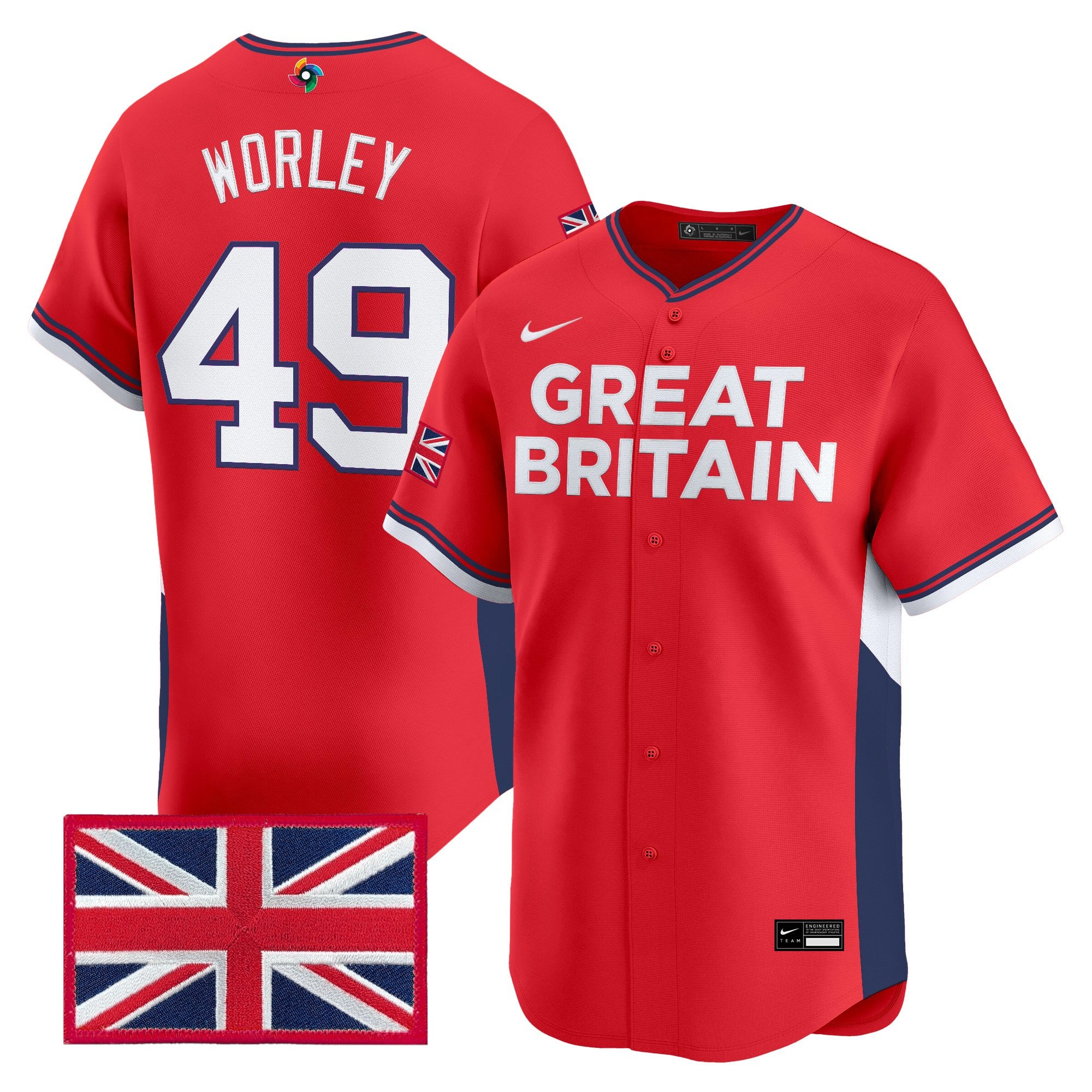 Men's Team Great Britain 2026 World Baseball Classic Vapor Premier Jersey - All Stitched
