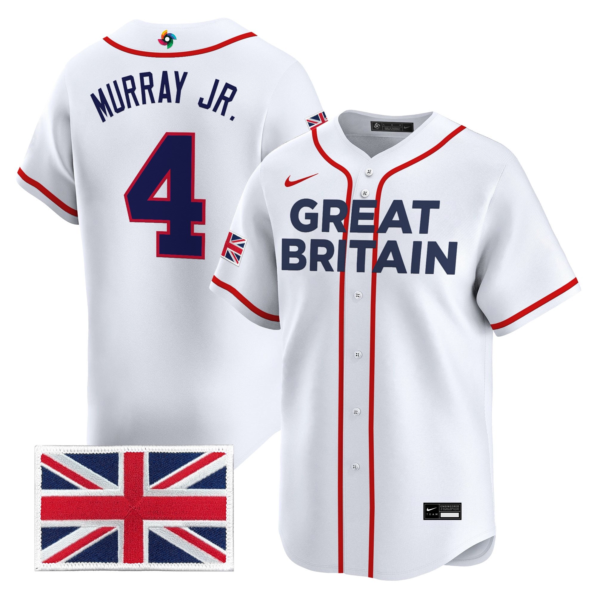 Men's Team Great Britain 2026 World Baseball Classic Vapor Premier Jersey - All Stitched