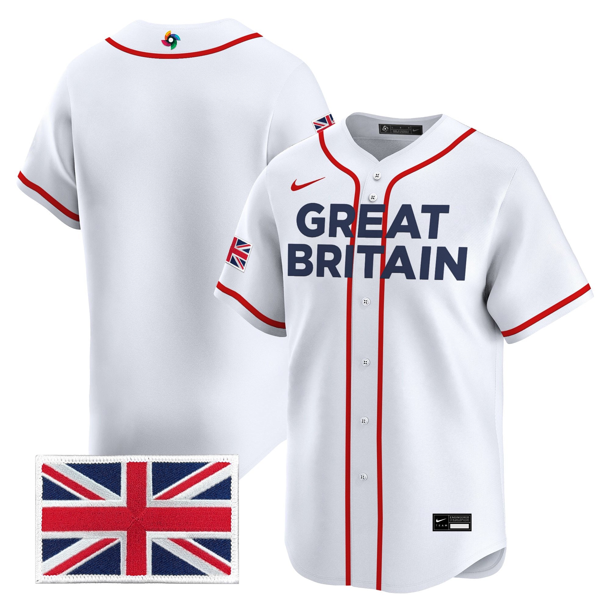 Men's Team Great Britain 2026 World Baseball Classic Vapor Premier Jersey - All Stitched