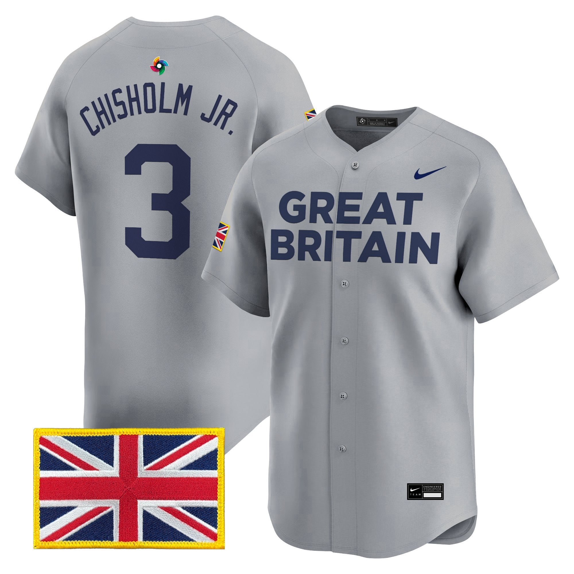 Men's Team Great Britain 2026 World Baseball Classic Vapor Premier Jersey - All Stitched