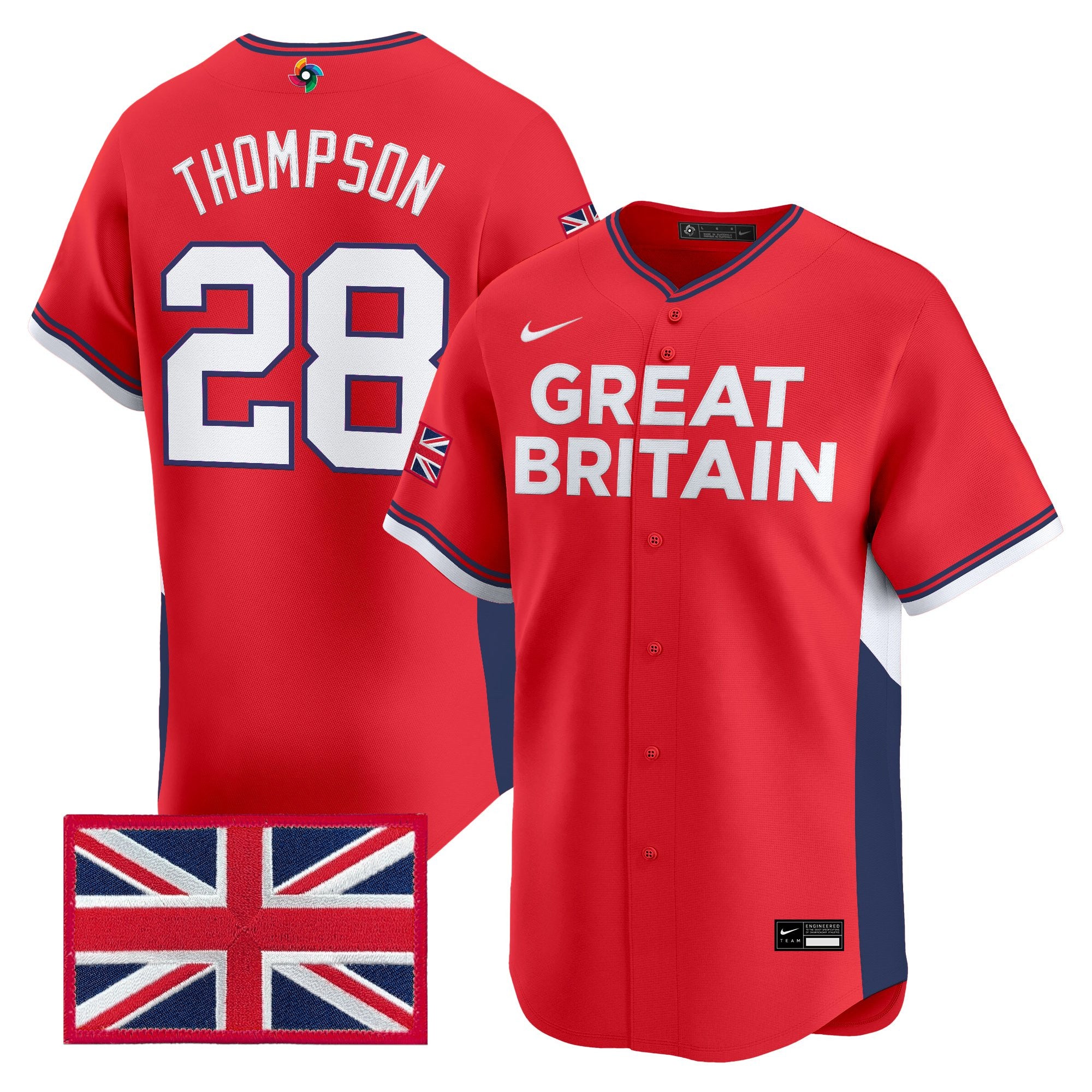 Men's Team Great Britain 2026 World Baseball Classic Vapor Premier Jersey - All Stitched